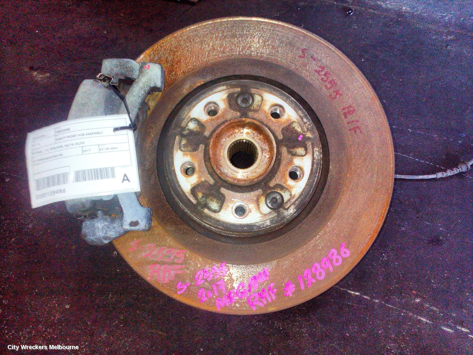 RENAULT MEGANE RIGHT FRONT HUB ASSEMBLY, PETROL, 1.6, BFB/KFB, 06/2016 - 02/2020 - Image 1