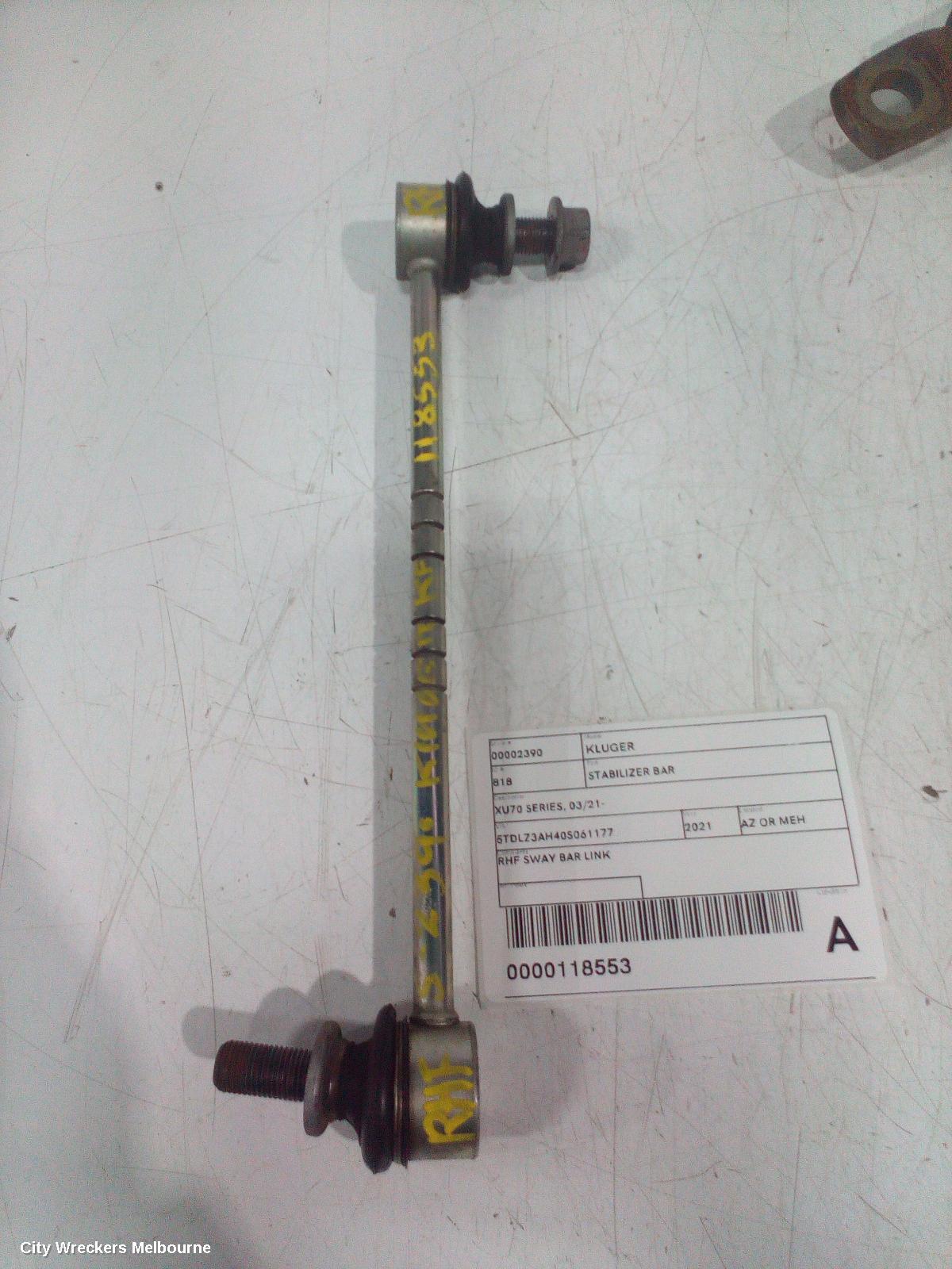 TOYOTA KLUGER STABILISER BAR, XU70 SERIES, 03/2021 ONWARDS - Image 2