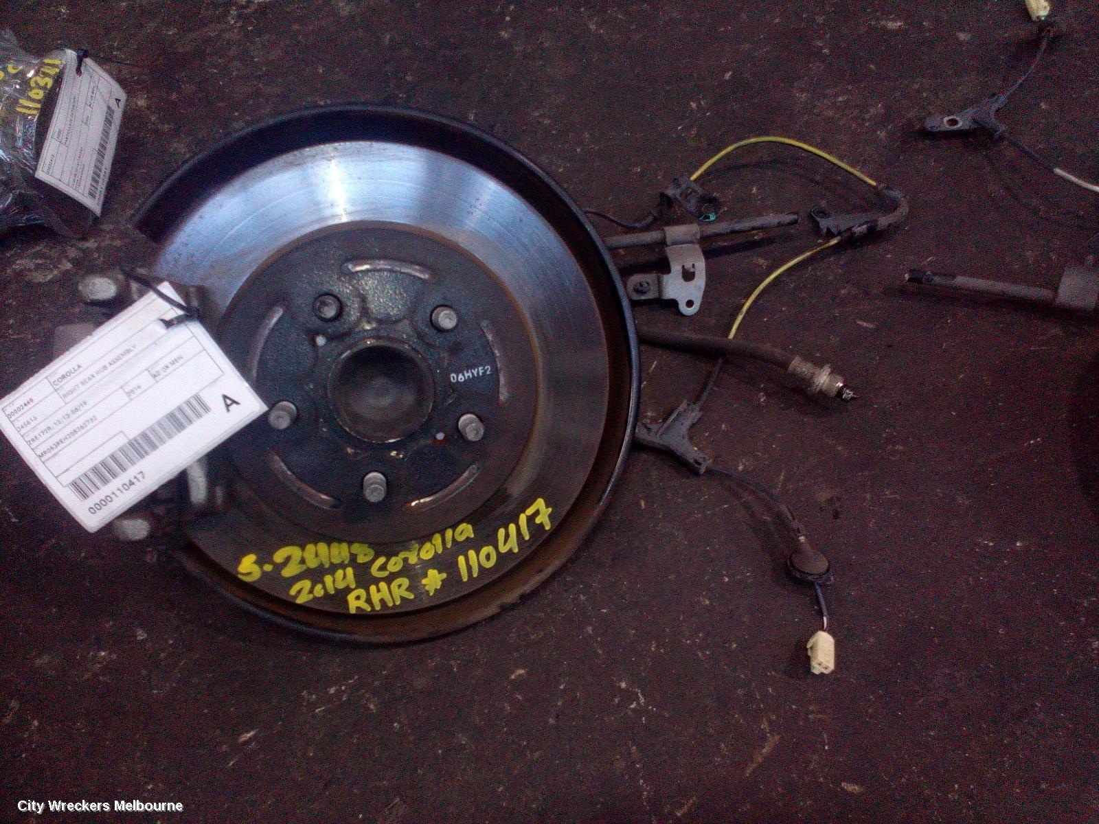 TOYOTA COROLLA RIGHT REAR HUB ASSEMBLY, ZRE172R, 12/2013 - 06/2019 - Image 3