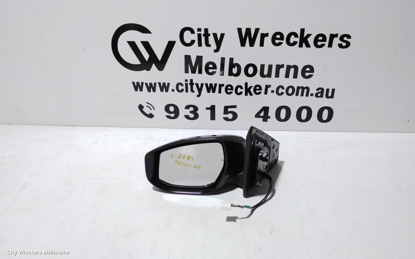 NISSAN PULSAR LEFT DOOR MIRROR, B17, SEDAN, MANUAL FOLD TYPE, 12/2012 - 12/2017 - Image 1