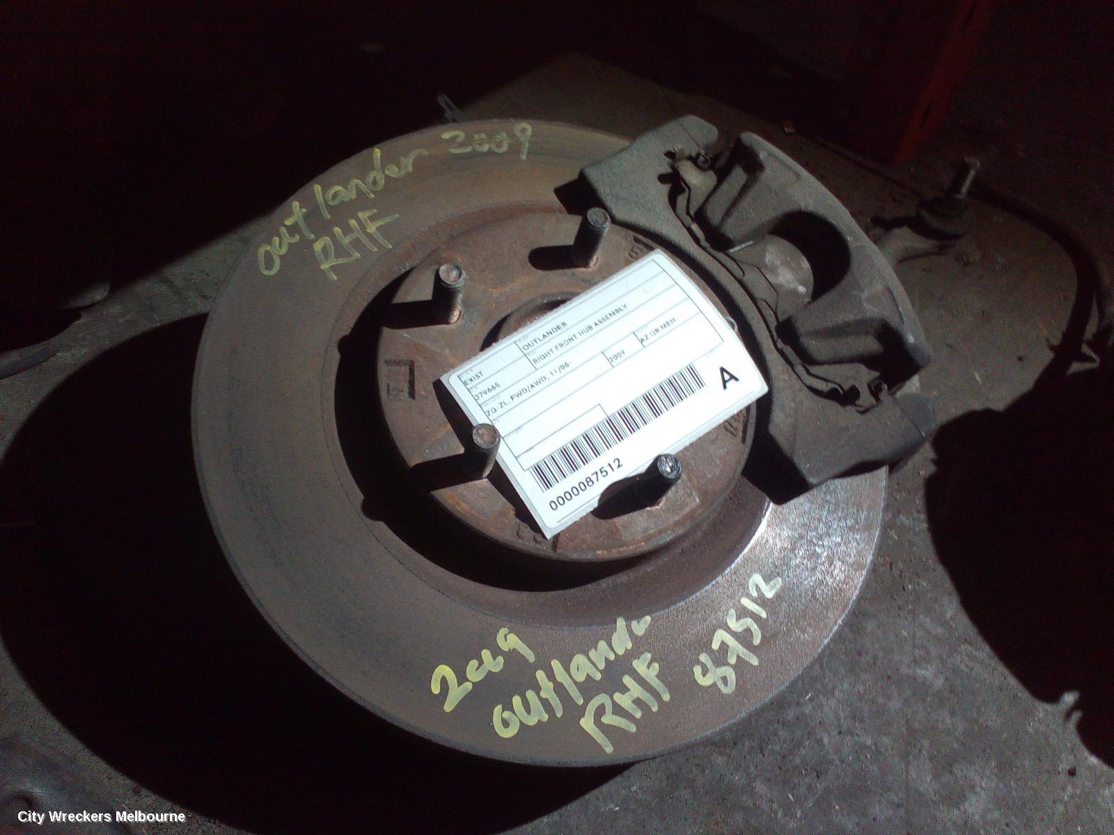 MITSUBISHI OUTLANDER RIGHT FRONT HUB ASSEMBLY, ZG-ZL, FWD/AWD, 11/2006 ONWARDS - Image 1