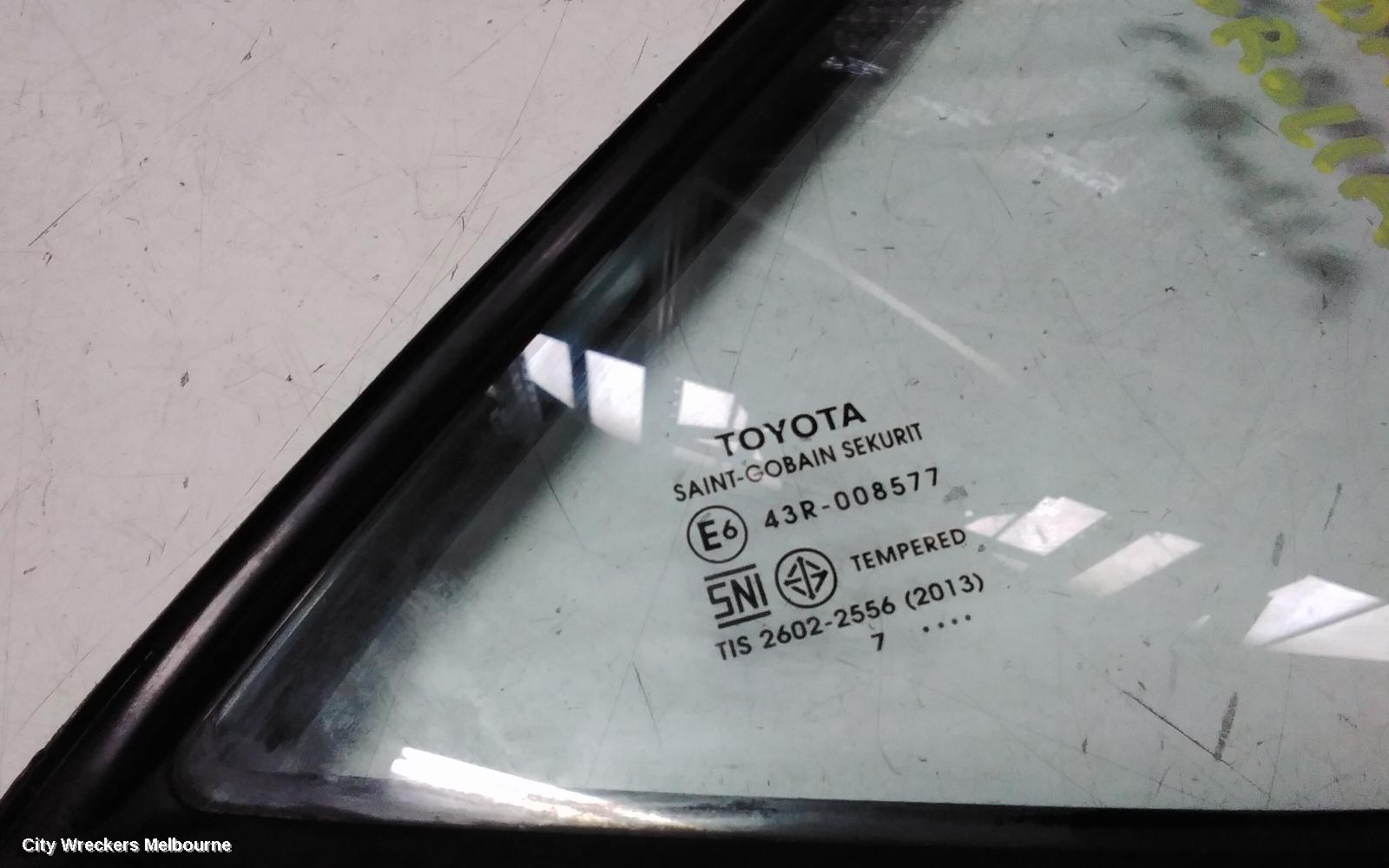 TOYOTA COROLLA RIGHT REAR 1/4 DOOR GLASS, ZRE172/20182R, 12/2013 - 06/2019 - Image 2