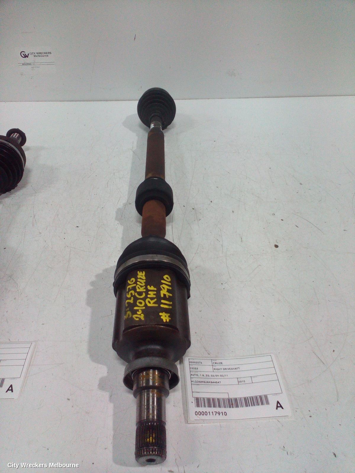 HOLDEN CRUZE RIGHT DRIVESHAFT, AUTO, 1.8, JG, 03/2009 - 02/2011 - Image 2