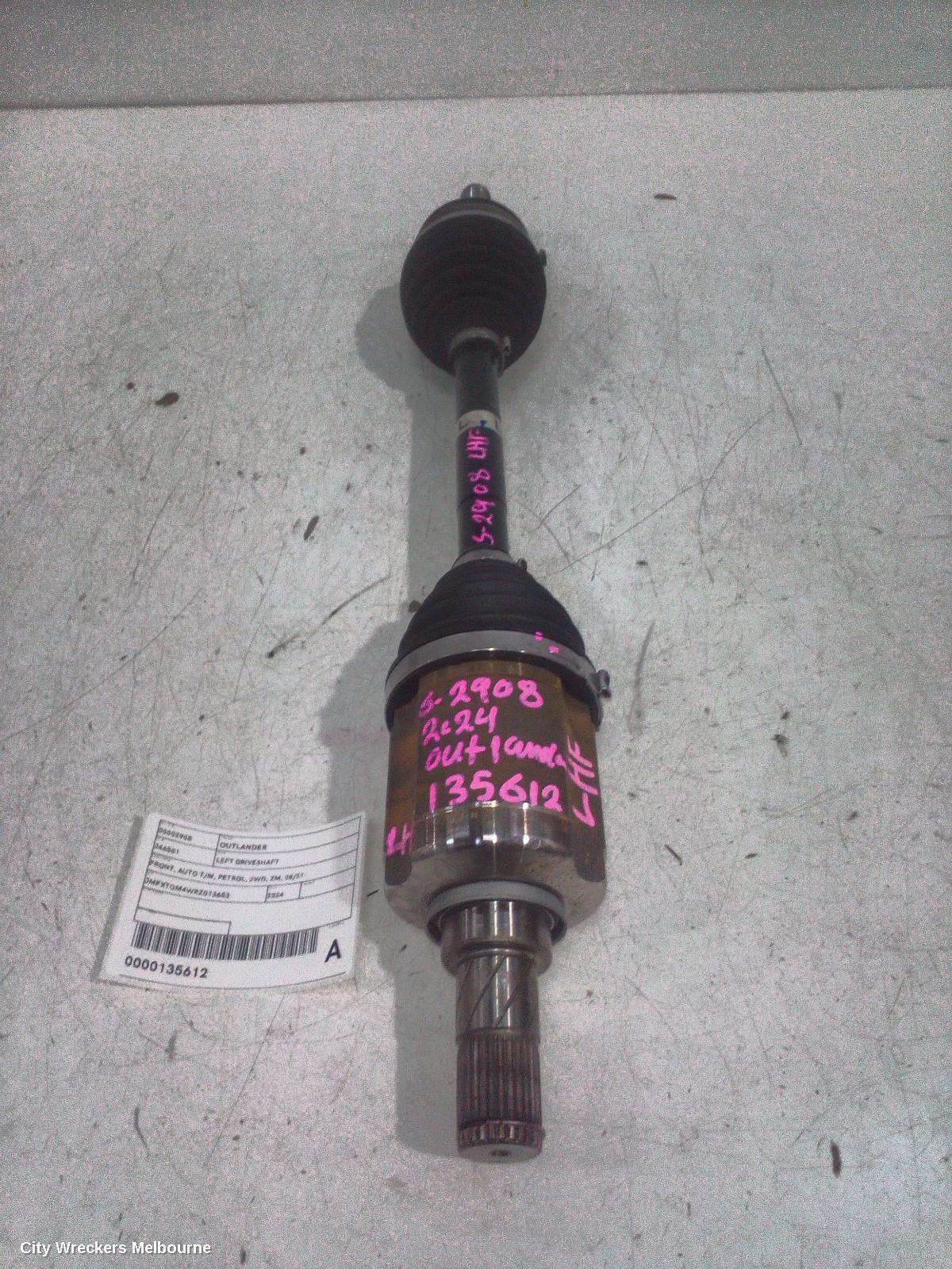 MITSUBISHI OUTLANDER LEFT DRIVESHAFT, FRONT, AUTO T/M, PETROL, 2WD, ZM, 08/2021 ONWARDS - Image 1