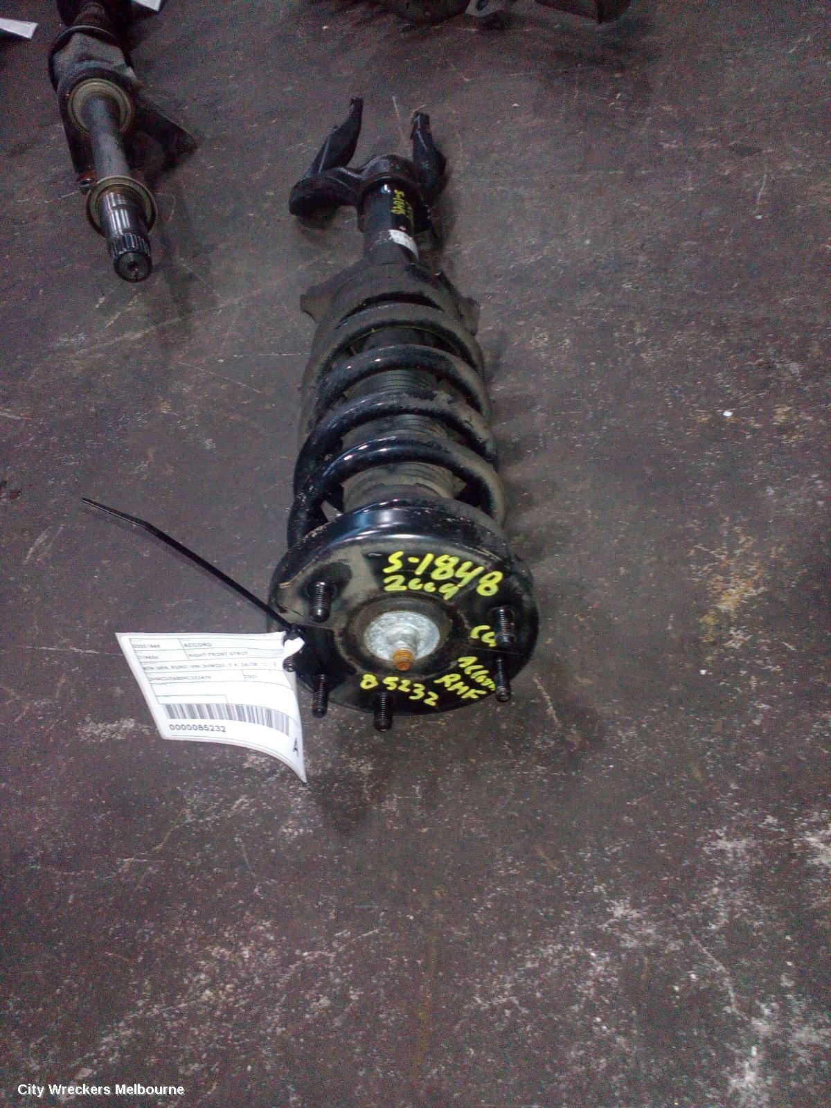 HONDA ACCORD RIGHT FRONT STRUT, 8TH GEN, EURO (VIN JHMCU), 2.4, 06/2008 - 12/2015 - Image 1