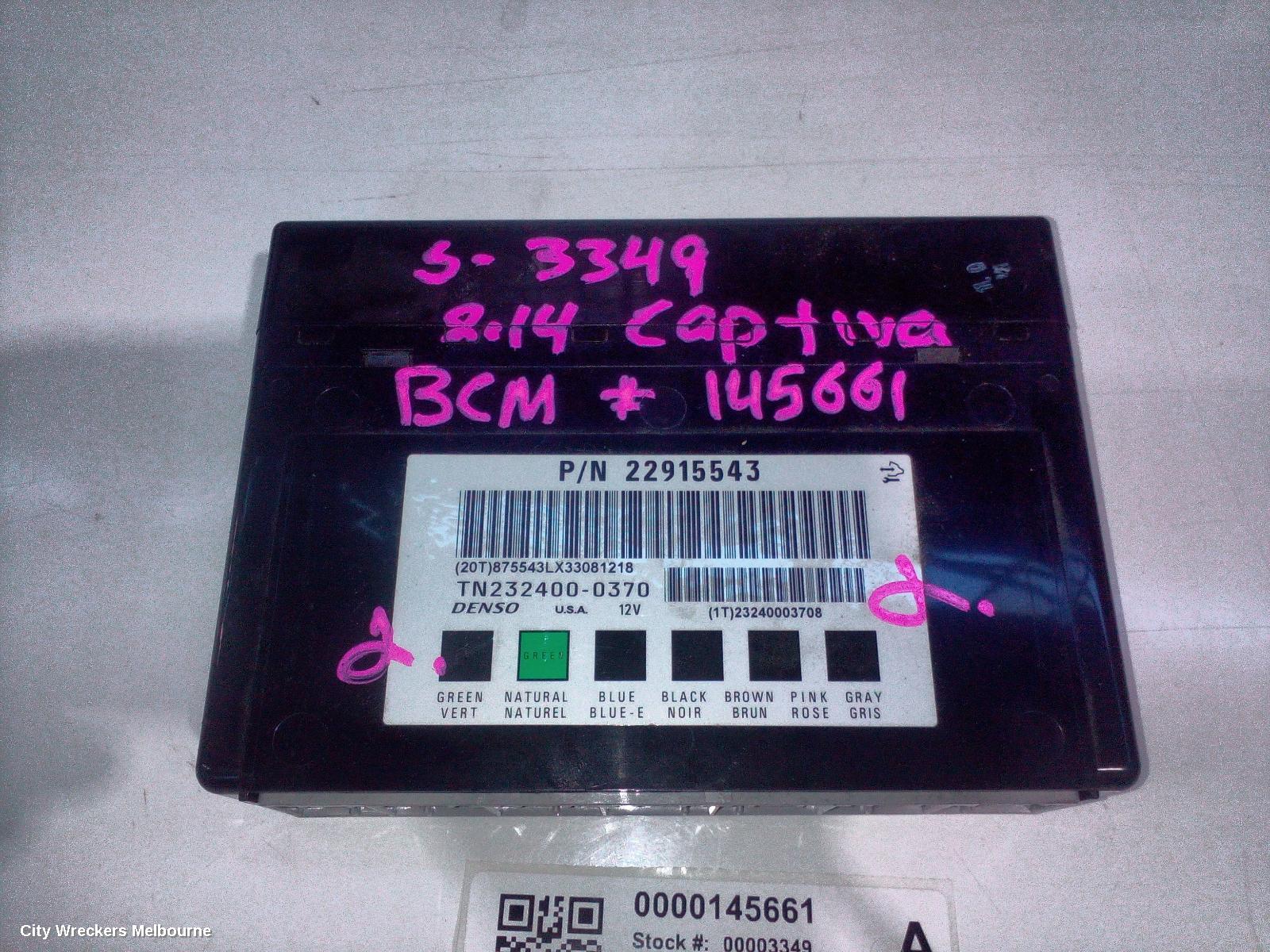 HOLDEN CAPTIVA ECU, BCM, CG, 01/2011 - 06/2018 - Image 2