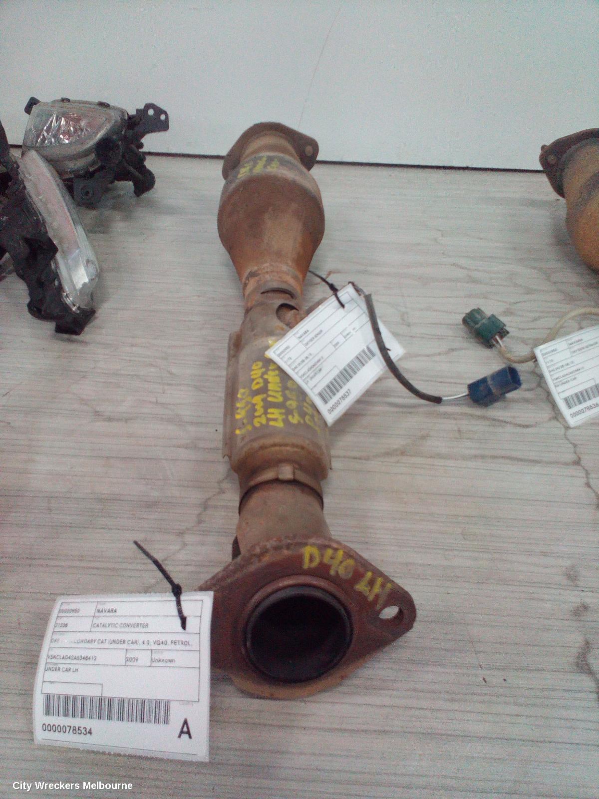 NISSAN NAVARA CATALYTIC CONVERTER, D40, LH SECONDARY CAT (UNDER CAR), 4.0, VQ40, PETROL, 09/2005 - 12/2011 - Image 1