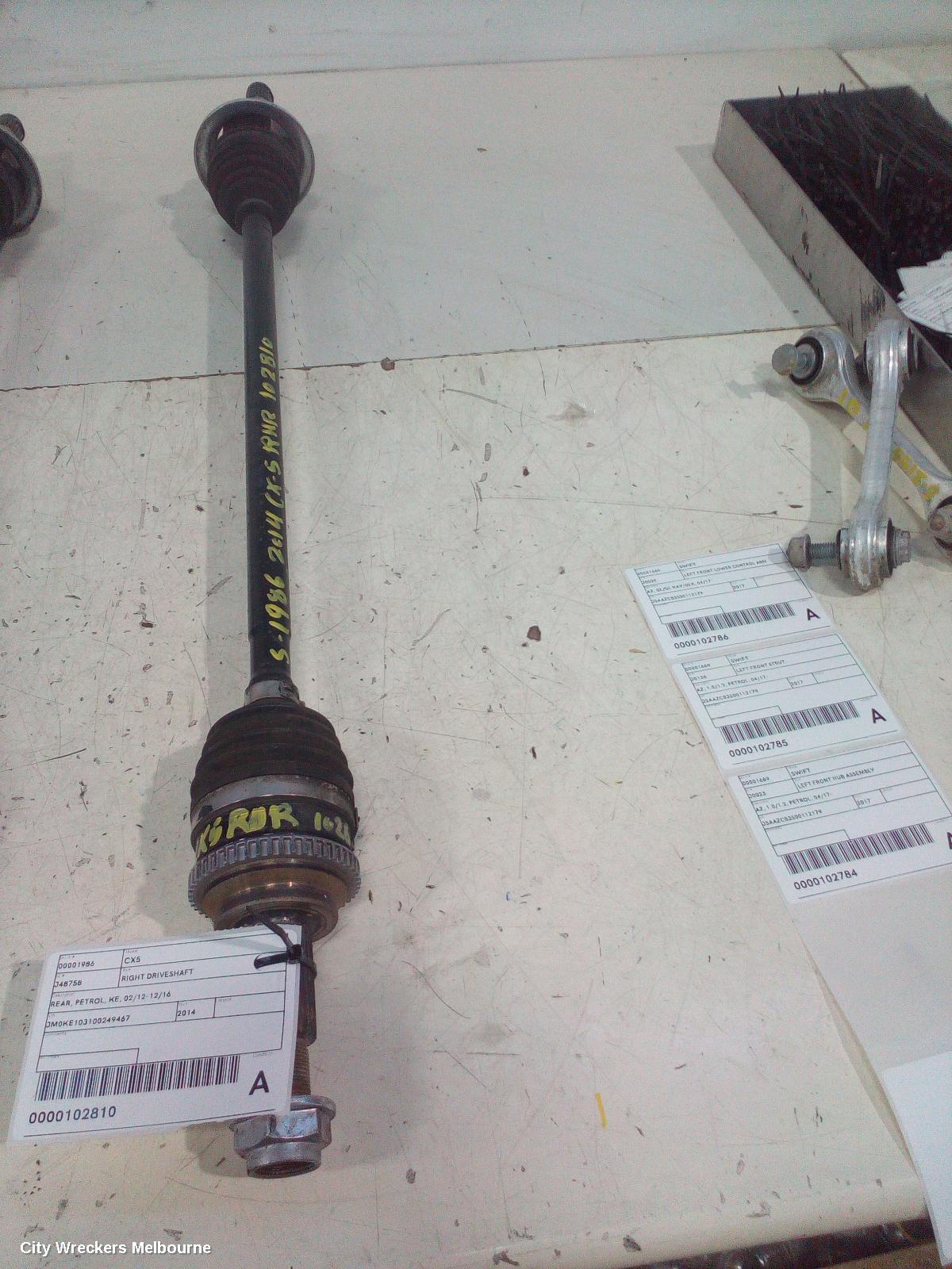 MAZDA CX5 RIGHT DRIVESHAFT, REAR, PETROL, KE, 02/2012 - 12/2016 - Image 1