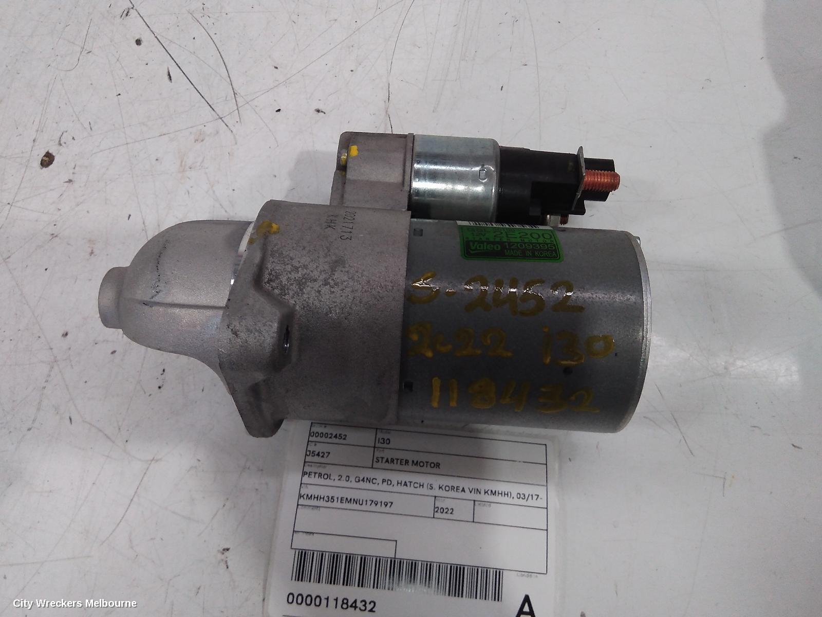 HYUNDAI I30 STARTER, PETROL, 2.0, G4NC, PD, HATCH (S. KOREA VIN KMHH), 03/2017 ONWARDS - Image 2