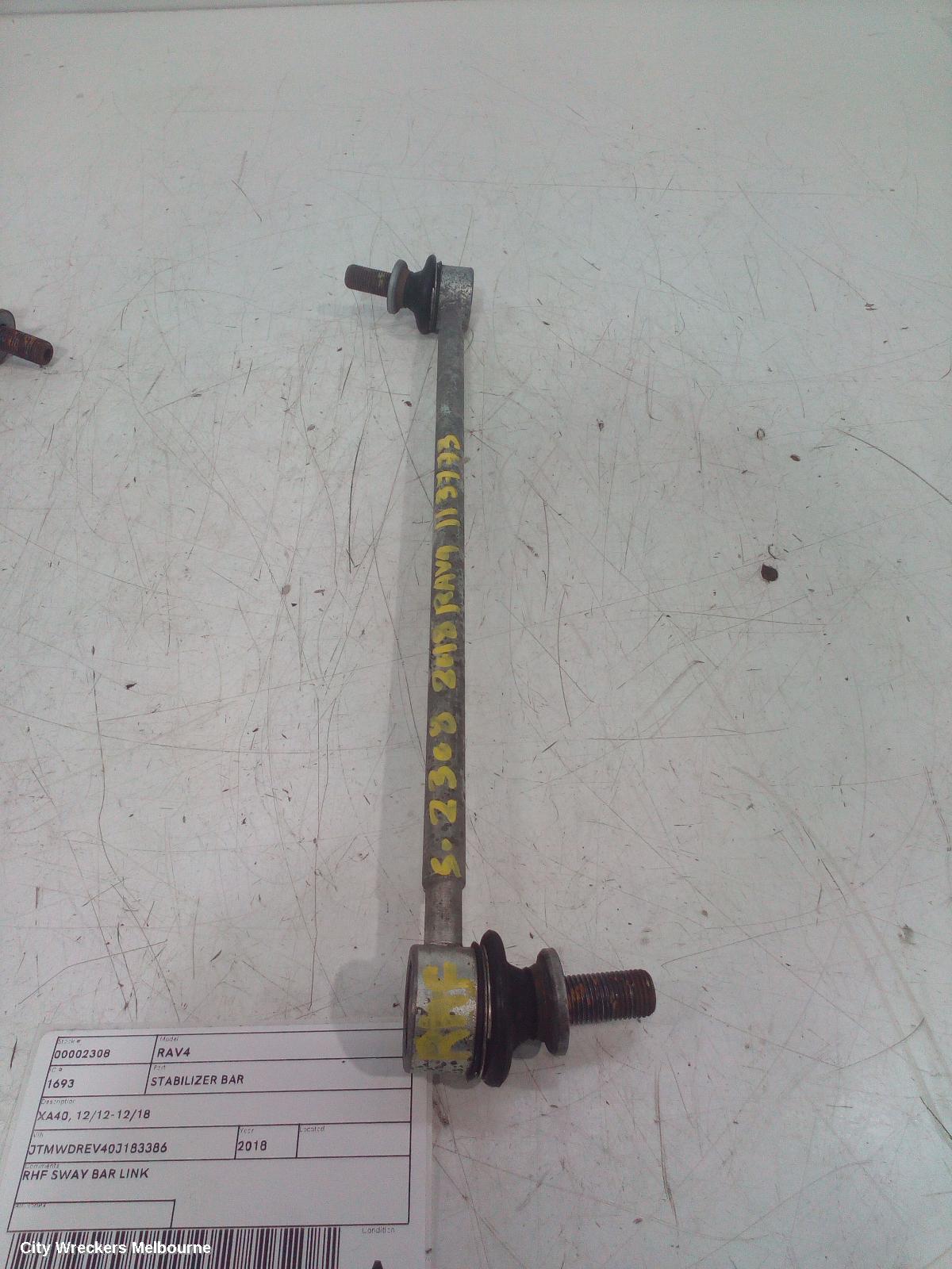 TOYOTA RAV4 STABILISER BAR, XA40, 12/2012 - 12/2018 - Image 1