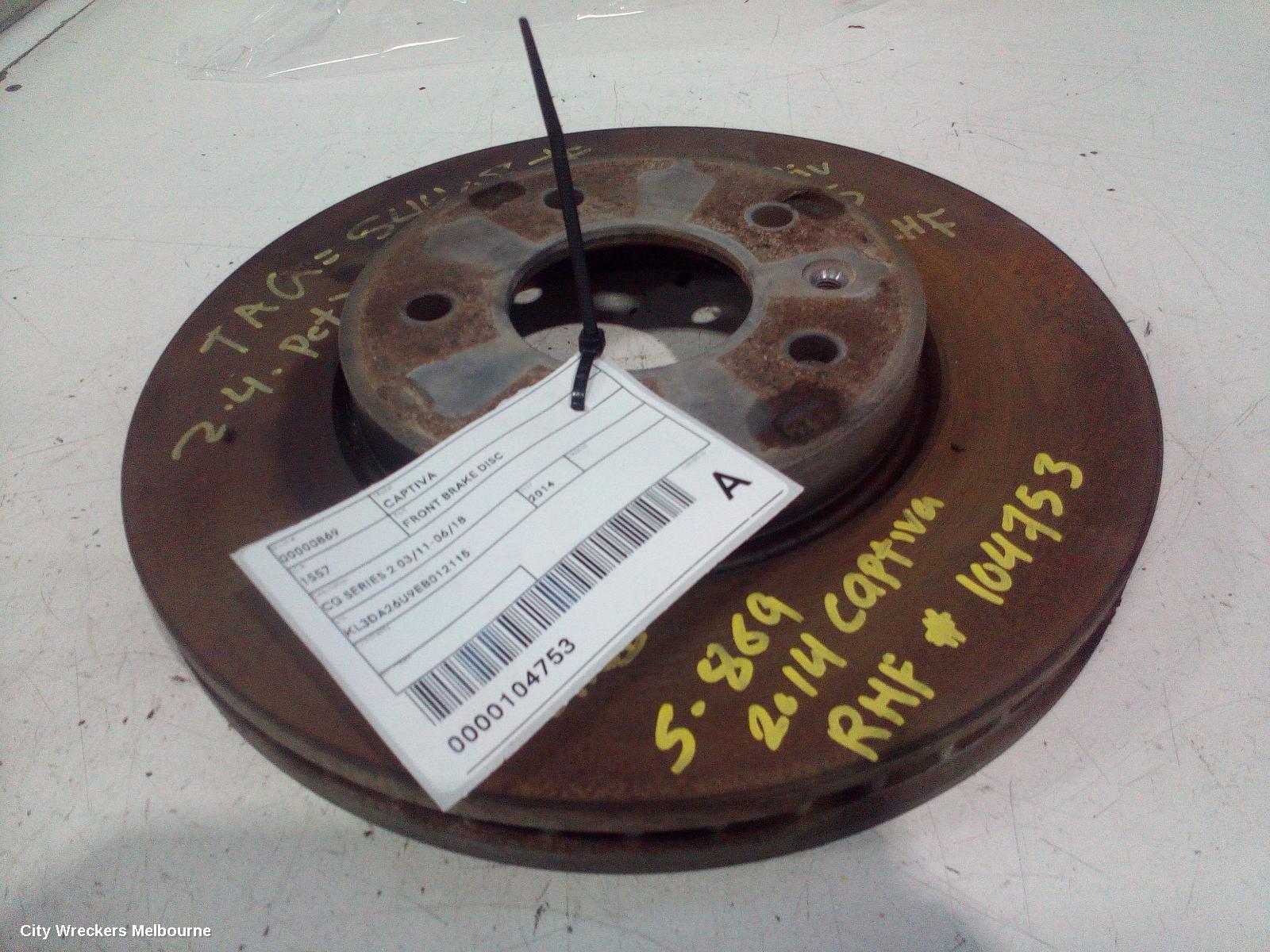 HOLDEN CAPTIVA FRONT BRAKE DISC/DRM, CG SERIES 2 03/2011 - 06/2018 - Image 1