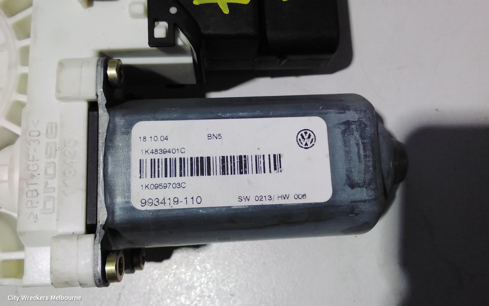 VOLKSWAGEN GOLF LEFT REAR WND REG/MOTOR, GEN 5 06/2004 - 02/2009 - Image 2