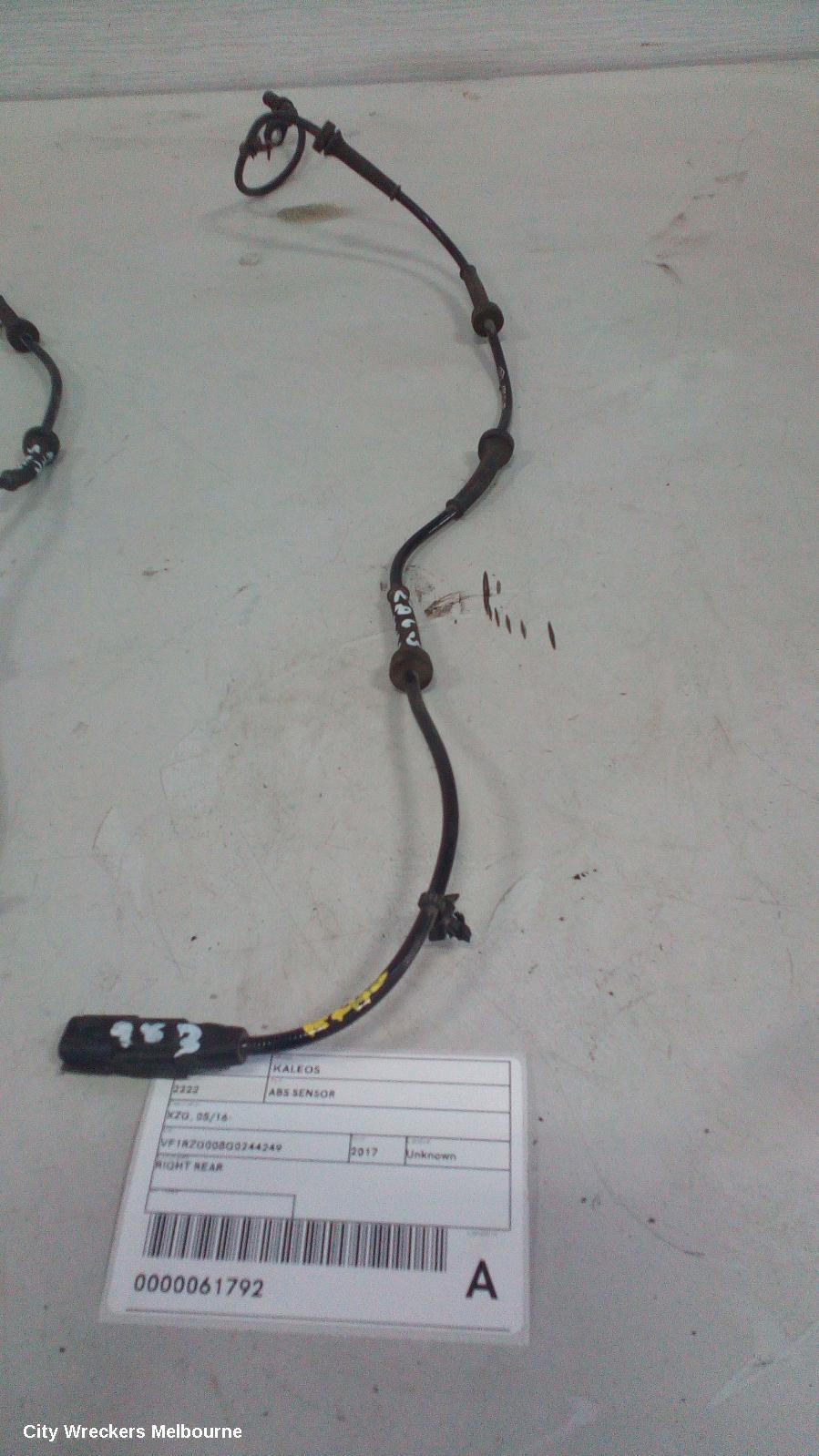 RENAULT KALEOS ABS SENSOR, XZG, RH REAR, FWD, 05/2016 ONWARDS - Image 1
