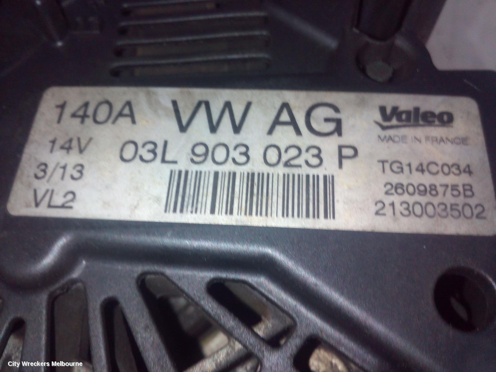 VOLKSWAGEN AMAROK ALTERNATOR, DIESEL, 2.0, CNFB/CNEA/CSHA CODE, 2H, 12/2010 ONWARDS - Image 1