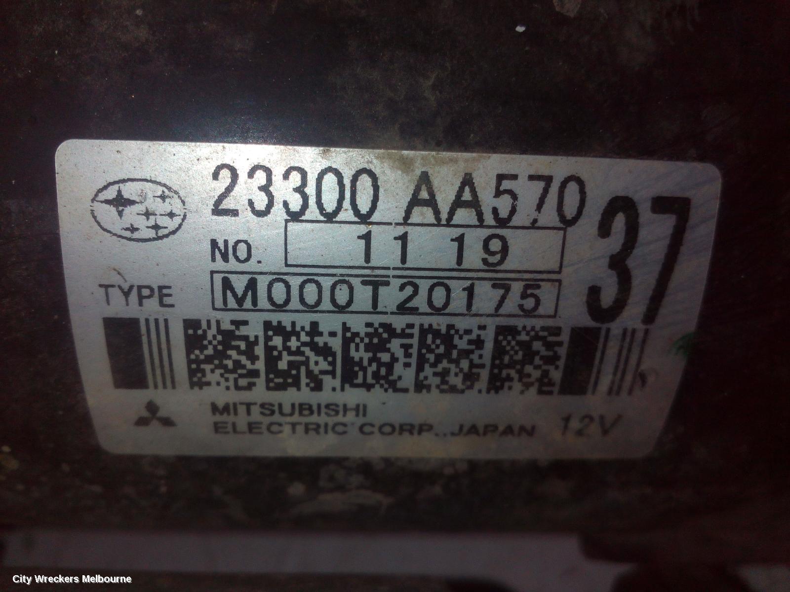 SUBARU OUTBACK STARTER, PETROL, EJ25, NON TURBO, AUTO, 4/6 SPEED, 2ND-5TH GEN, 09/1996 - 09/2012 - Image 3