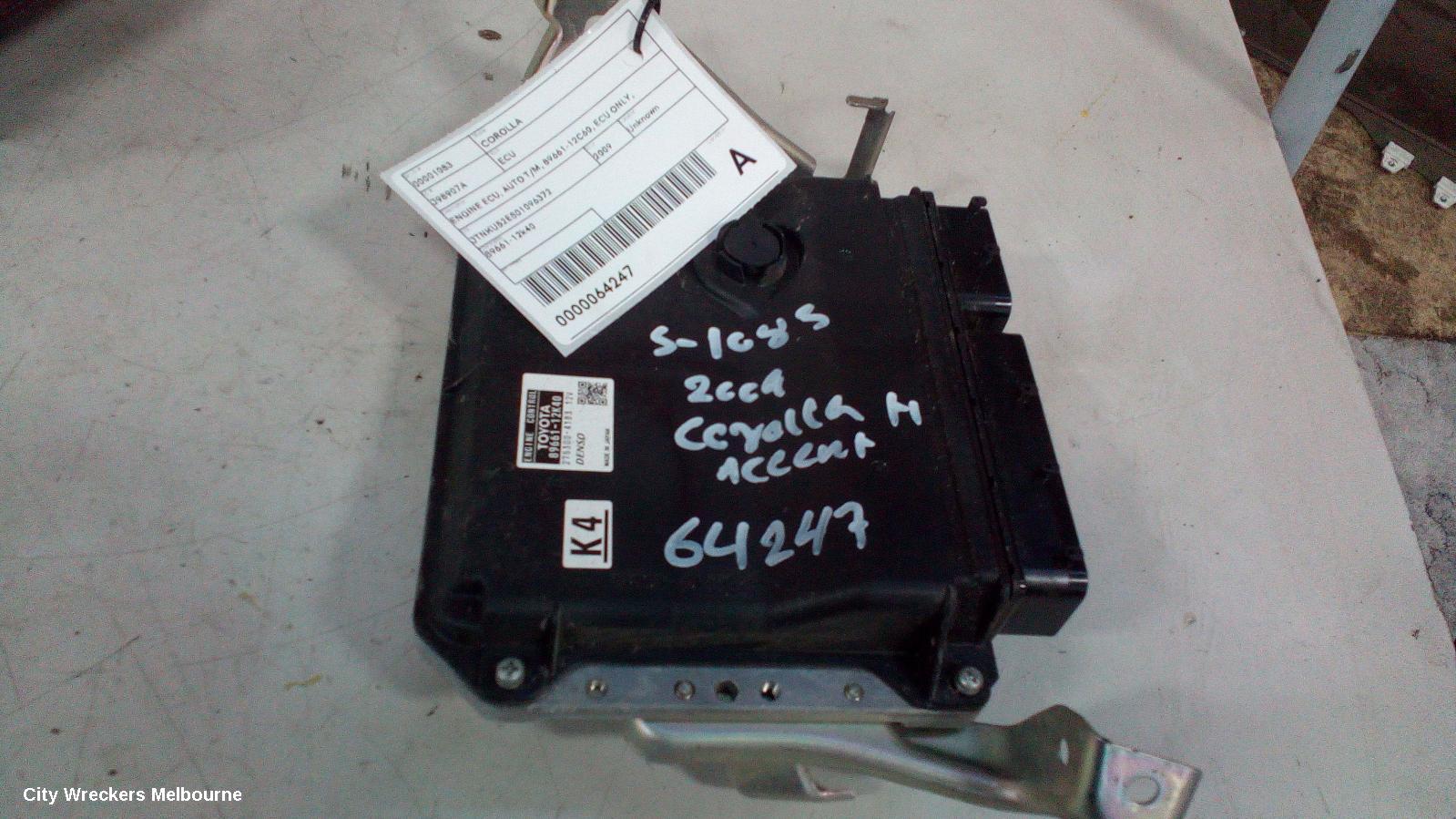 TOYOTA COROLLA ECU, ENGINE ECU, AUTO T/M, 89661-12C60, ECU ONLY, ZRE152/20153R, 03/2007 - 10/2013 - Image 3