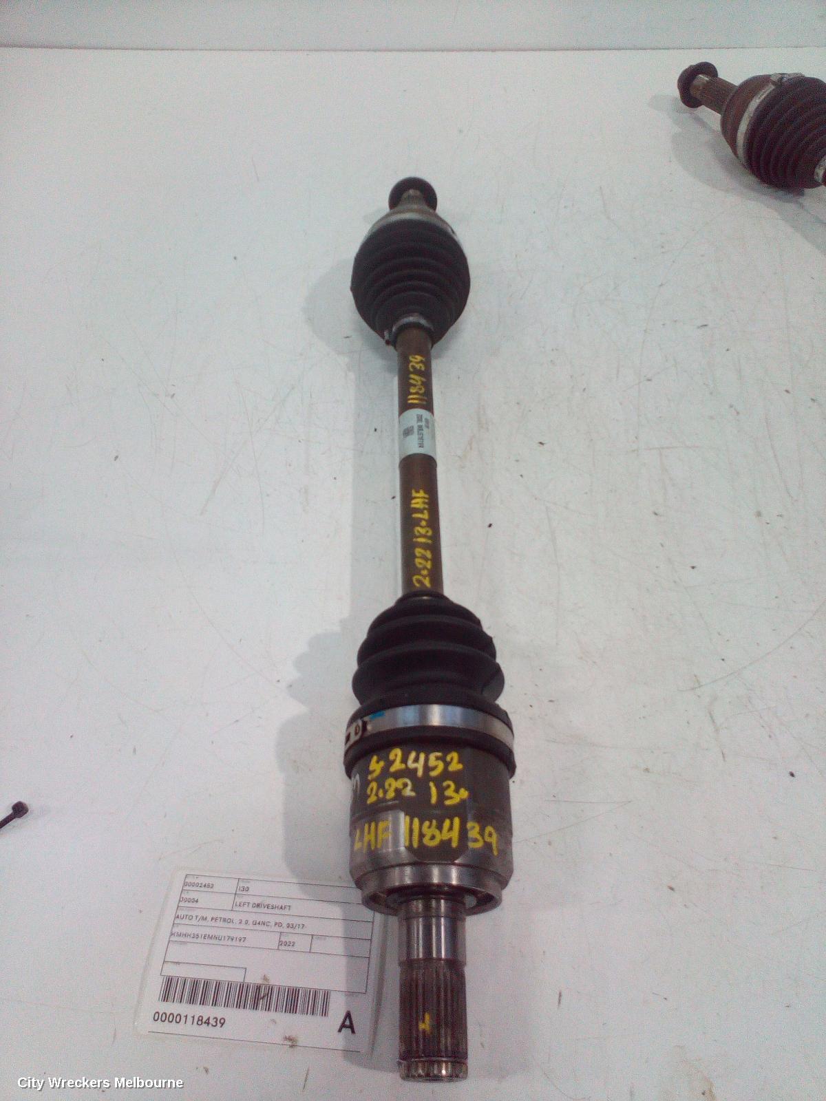 HYUNDAI I30 LEFT DRIVESHAFT, AUTO T/M, PETROL, 2.0, G4NC, PD, 03/2017 ONWARDS - Image 2