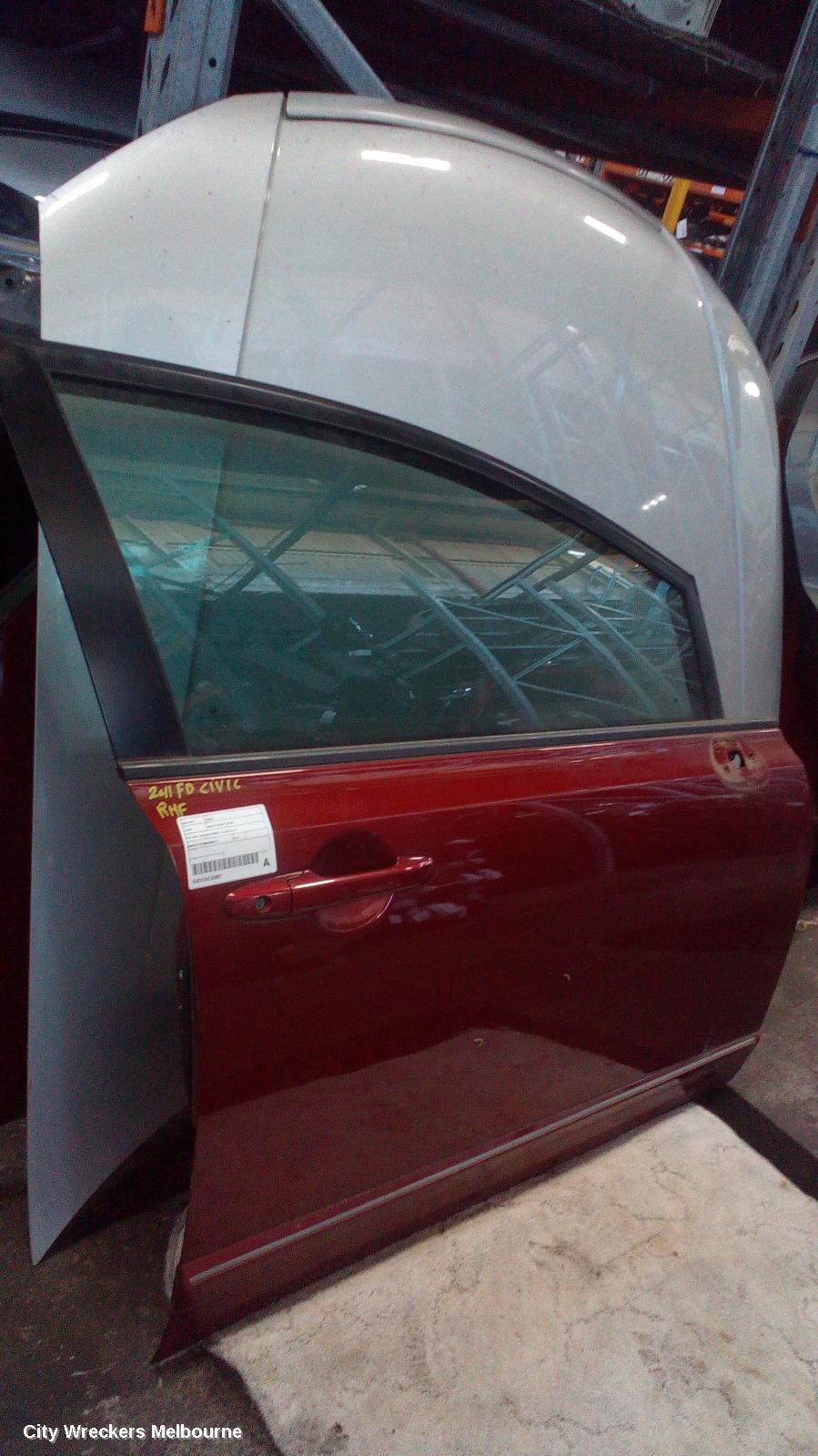 HONDA CIVIC RIGHT FRONT DOOR, 8TH GEN, SEDAN/HYBRID, 02/2006 - 12/2011 - Image 2