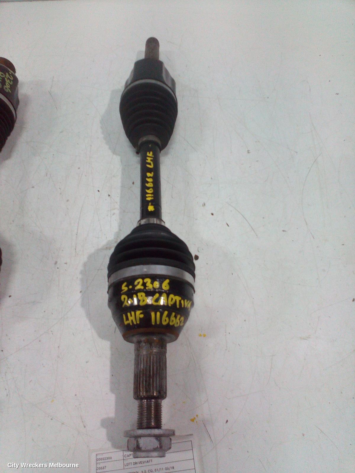 HOLDEN CAPTIVA LEFT DRIVESHAFT, FRONT, AUTO T/M, PETROL, 3.0, CG, 01/2011 - 06/2018 - Image 1