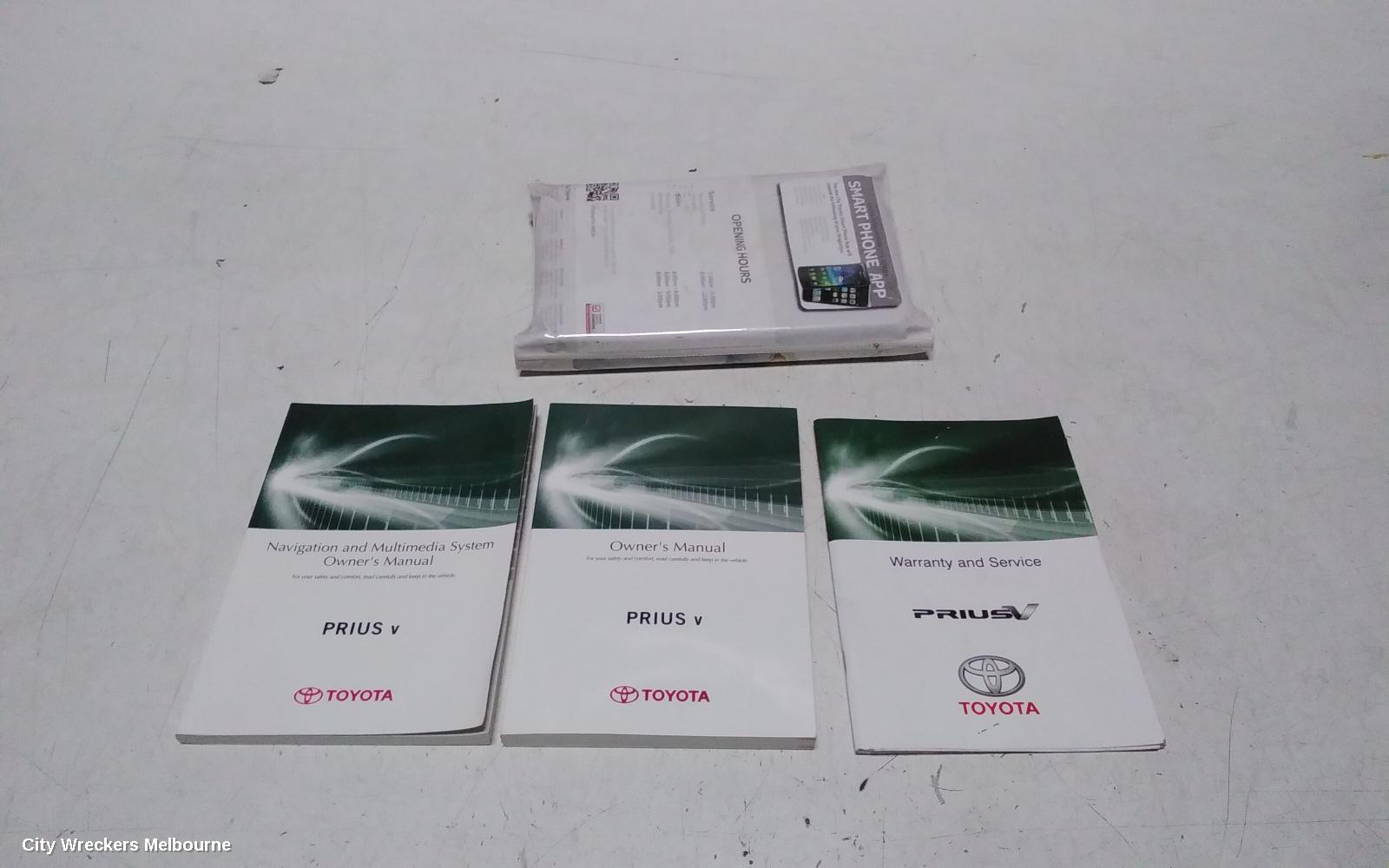 TOYOTA PRIUS OWNERS HANDBOOK, ZVW40R, PRIUS V, 05/2012 - 11/2022 - Image 2