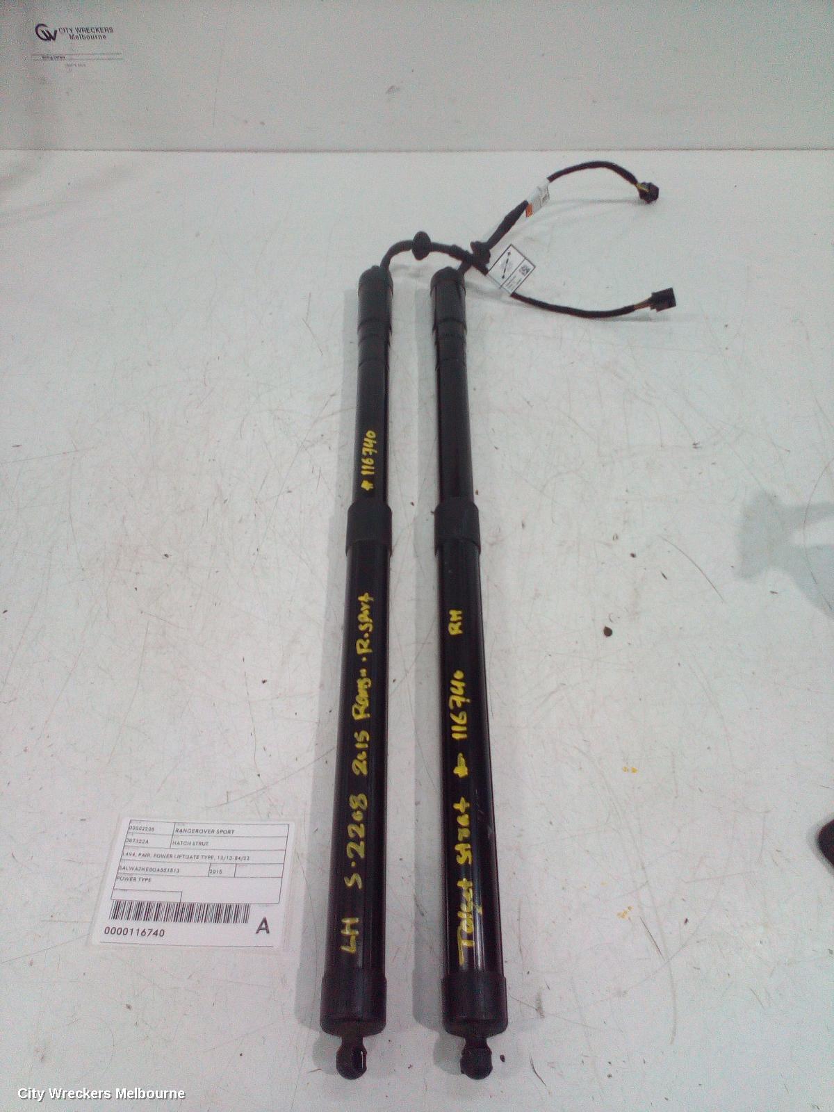LAND ROVER RANGEROVER SPORT HATCH STRUT, L494, PAIR, POWER LIFTGATE TYPE, 12/2013 - 04/2022 - Image 2