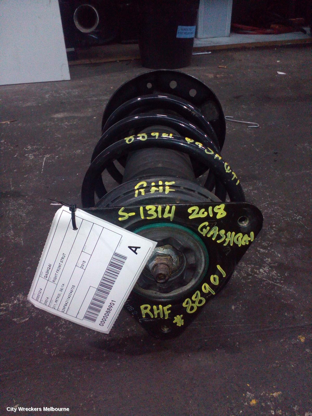 NISSAN QASHQAI RIGHT FRONT STRUT, J11, PETROL, 06/2014 - 07/2021 - Image 1