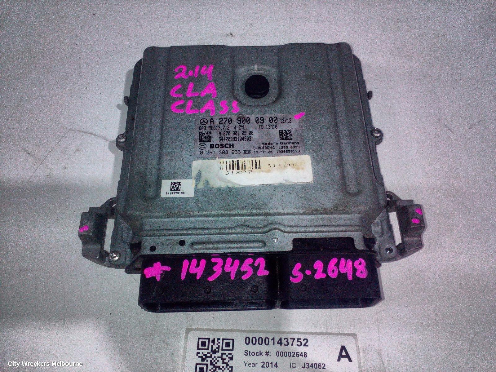 MERCEDES CLA CLASS ECU, ENGINE ECU, 1.6, PETROL, ECU ONLY, C117/X117, 09/2013 - 01/2019 - Image 1