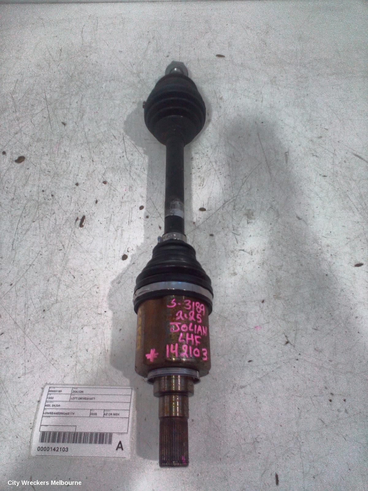 HAVAL JOLION LEFT DRIVESHAFT, A02, 04/2024 ONWARDS - Image 1