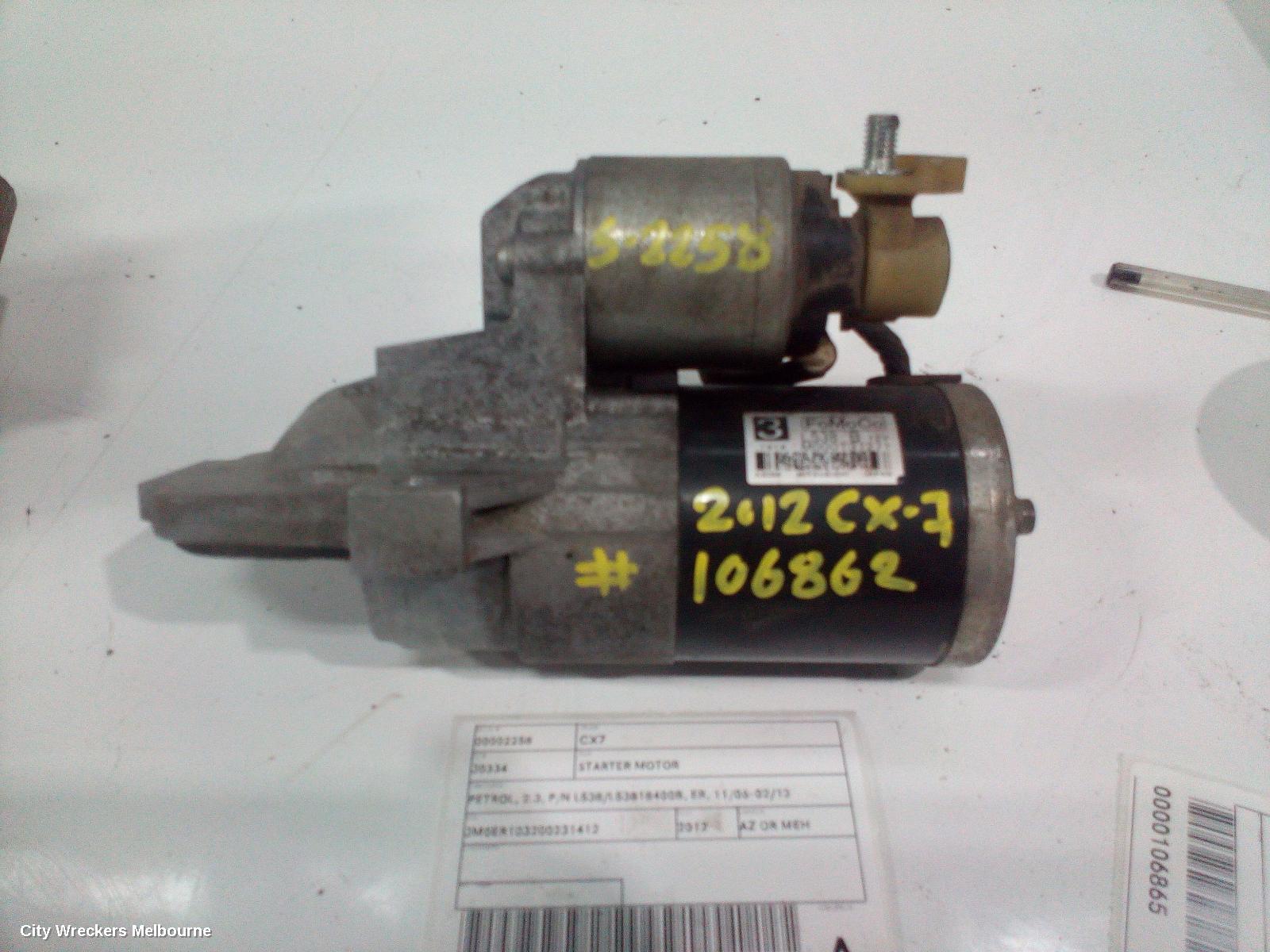 MAZDA CX7 STARTER, PETROL, 2.3, P/N L538/L53818400B, ER, 11/2006 - 02/2012 - Image 1