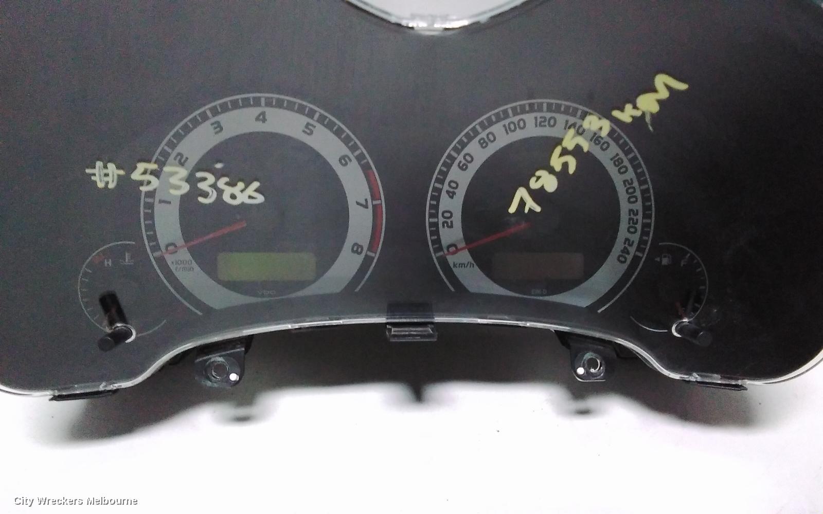 TOYOTA COROLLA INSTRUMENT CLUSTER, AUTO, ZRE152R, HATCH, STANDARD TYPE, 03/2007 - 11/2009 - Image 3