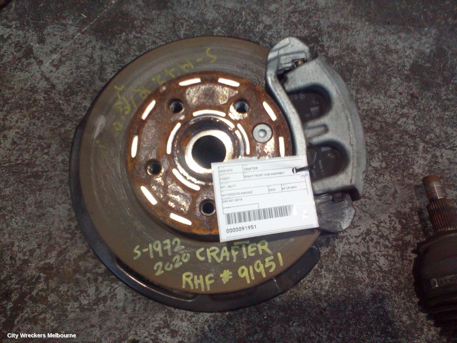 VOLKSWAGEN CRAFTER RIGHT FRONT HUB ASSEMBLY, SY1, 08/2017 ONWARDS - Image 2