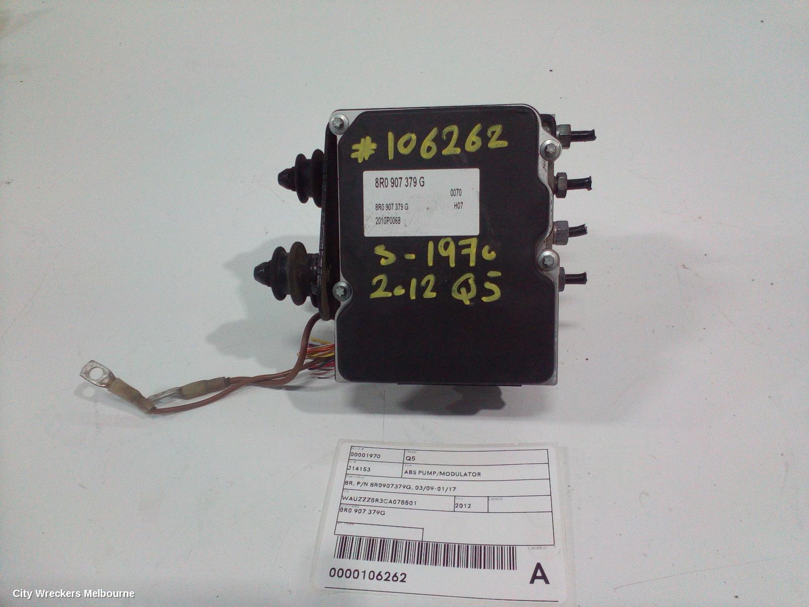 AUDI Q5 ABS PUMP/MODULATOR, 8R, P/N 8R0907379G, 03/2009 - 01/2017 - Image 1