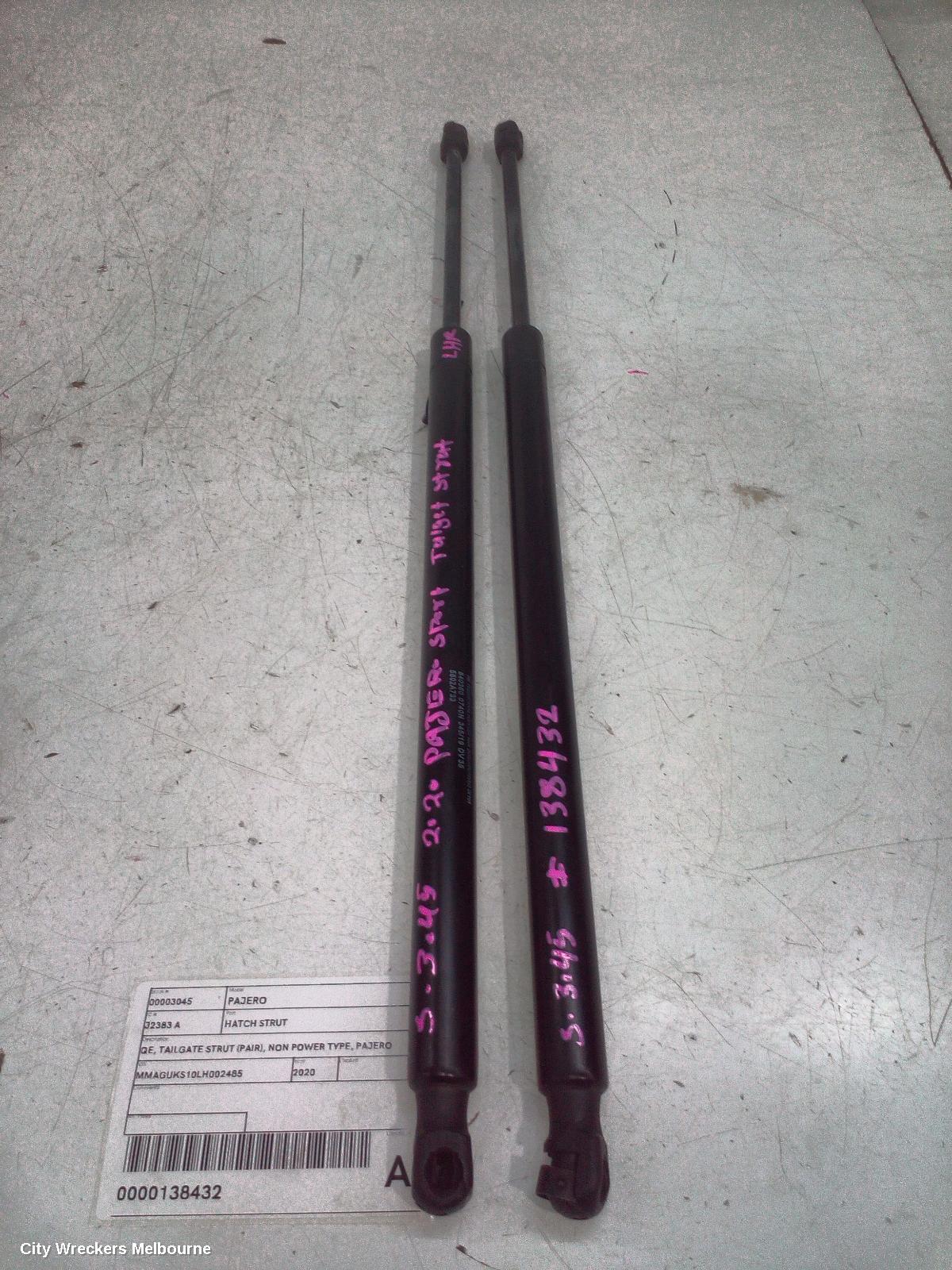 MITSUBISHI PAJERO HATCH STRUT, QE, TAILGATE STRUT (PAIR), NON POWER TYPE, PAJERO SPORT, 10/2015 ONWARDS - Image 1