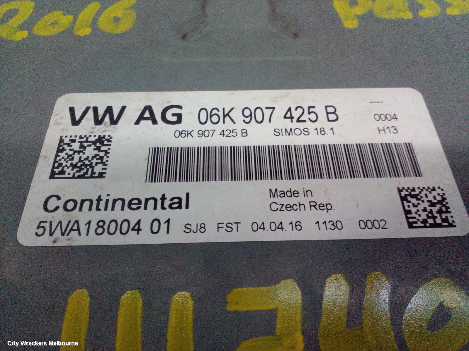 VOLKSWAGEN PASSAT ECU, ENGINE ECU, 1.8, PETROL, ECU ONLY, CJSA CODE, B8/MK7, 06/2015 - 10/2019 - Image 2