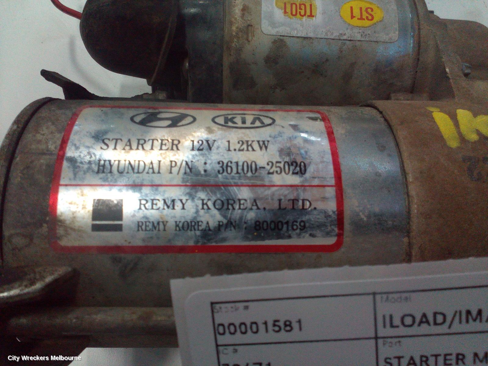 HYUNDAI ILOAD/IMAX STARTER, PETROL, 2.4, AUTO T/M TYPE, TQ, 11/2007 - 05/2018 - Image 2