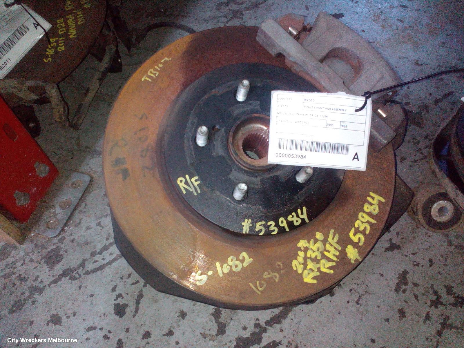 LEXUS RX SERIES RIGHT FRONT HUB ASSEMBLY, MCU3/GSU3/MHU3#, 04/2003 - 11/2008 - Image 1