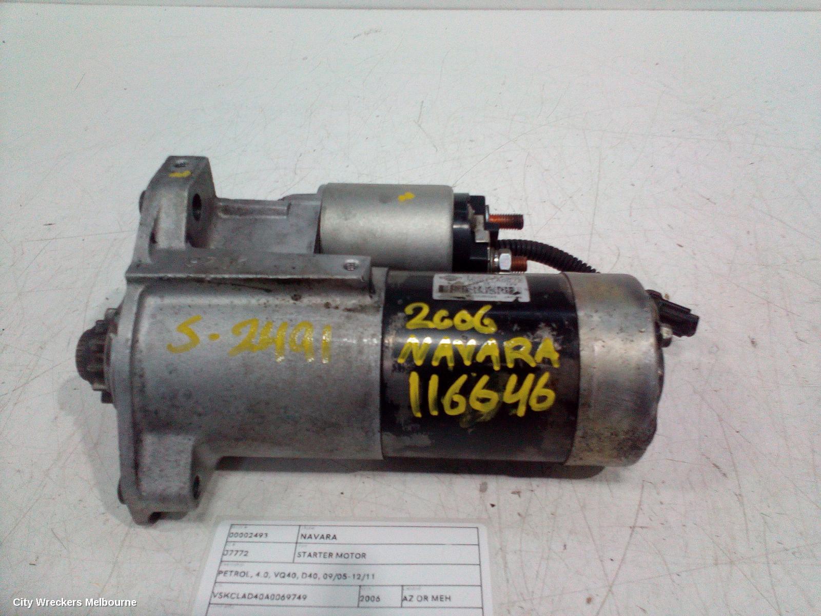 NISSAN NAVARA STARTER, PETROL, 4.0, VQ40, D40, 09/2005 - 12/2011 - Image 2