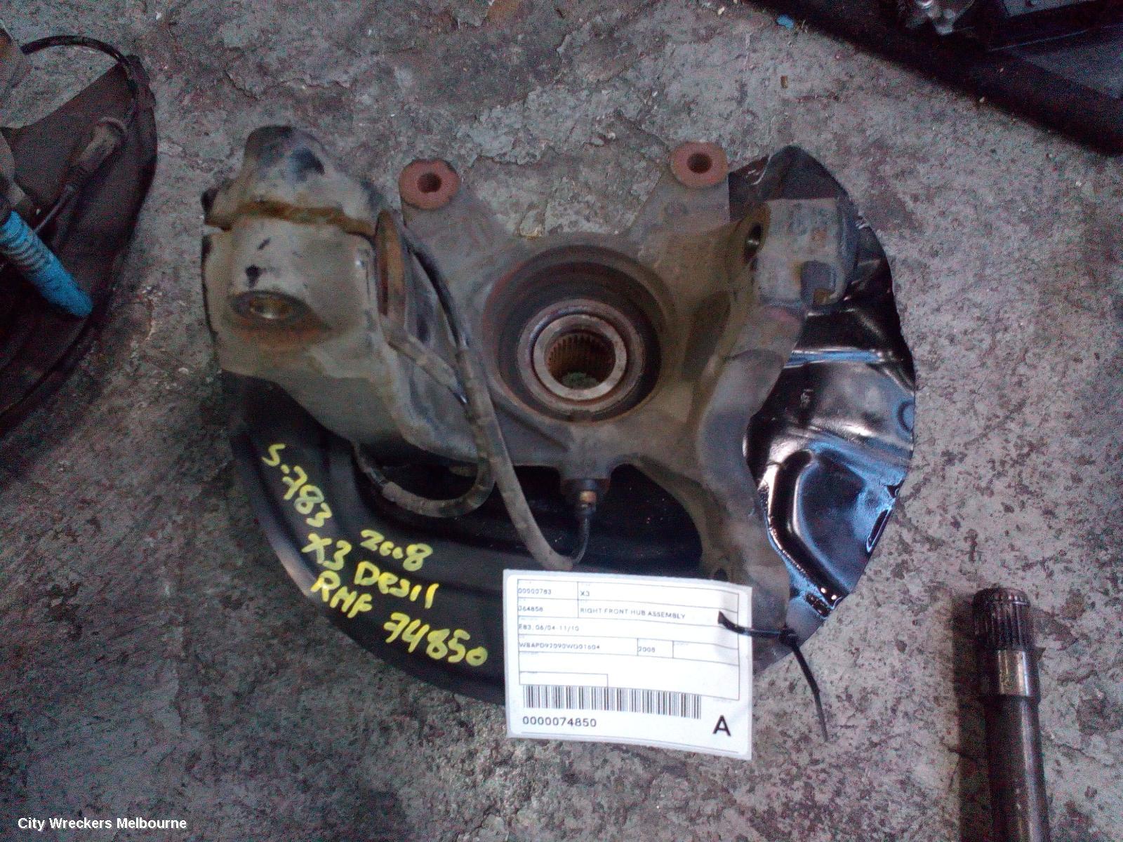 BMW X3 RIGHT FRONT HUB ASSEMBLY, E83, 06/2004 - 11/2010 - Image 3