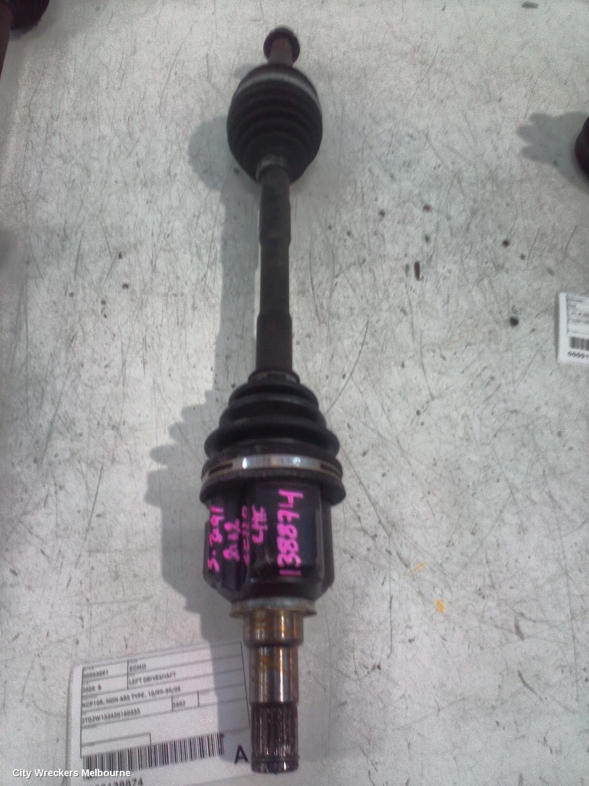 TOYOTA ECHO LEFT DRIVESHAFT, NCP10R, NON ABS TYPE, 10/1999 - 09/2005 - Image 1