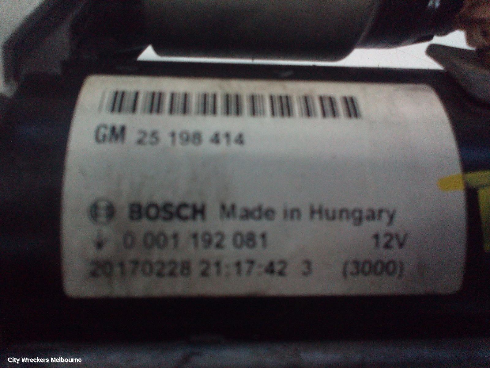 HOLDEN TRAX STARTER, PETROL, 1.4, AUTO T/M, TJ SERIES, 08/2014 - 12/2020 - Image 3