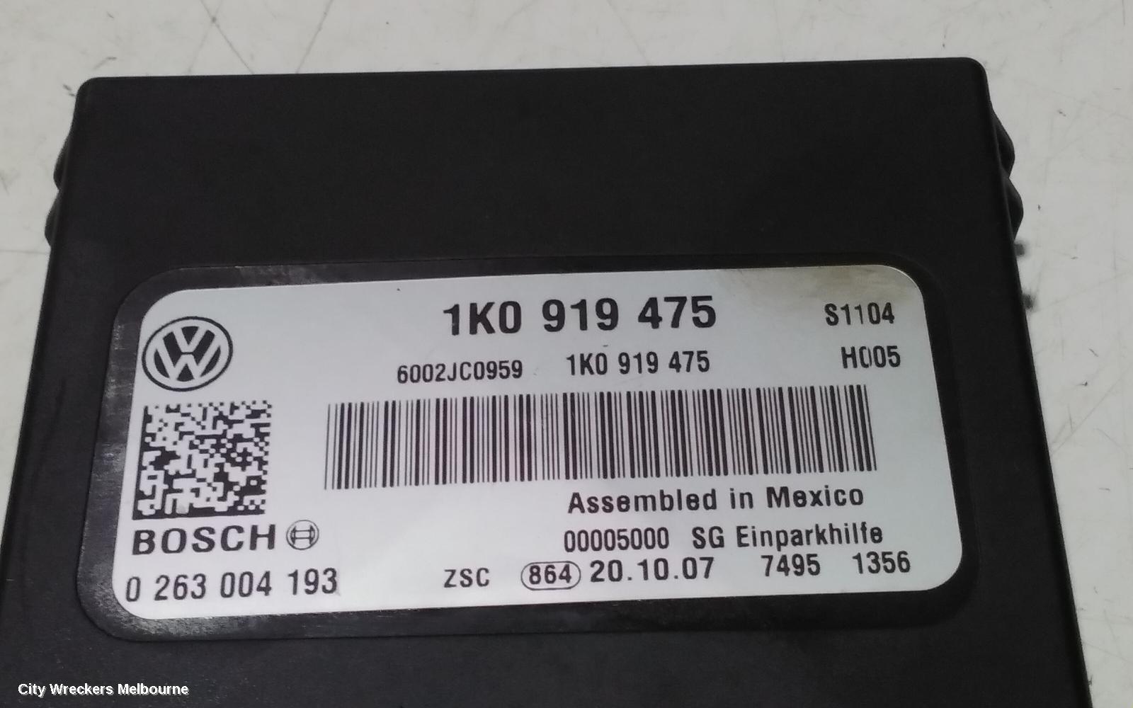 VOLKSWAGEN EOS, 1F 02/2007 - 04/2011, 1K0 919 475  PARKING DISTANCE CONTROL MODULE : 97236 - Image 2