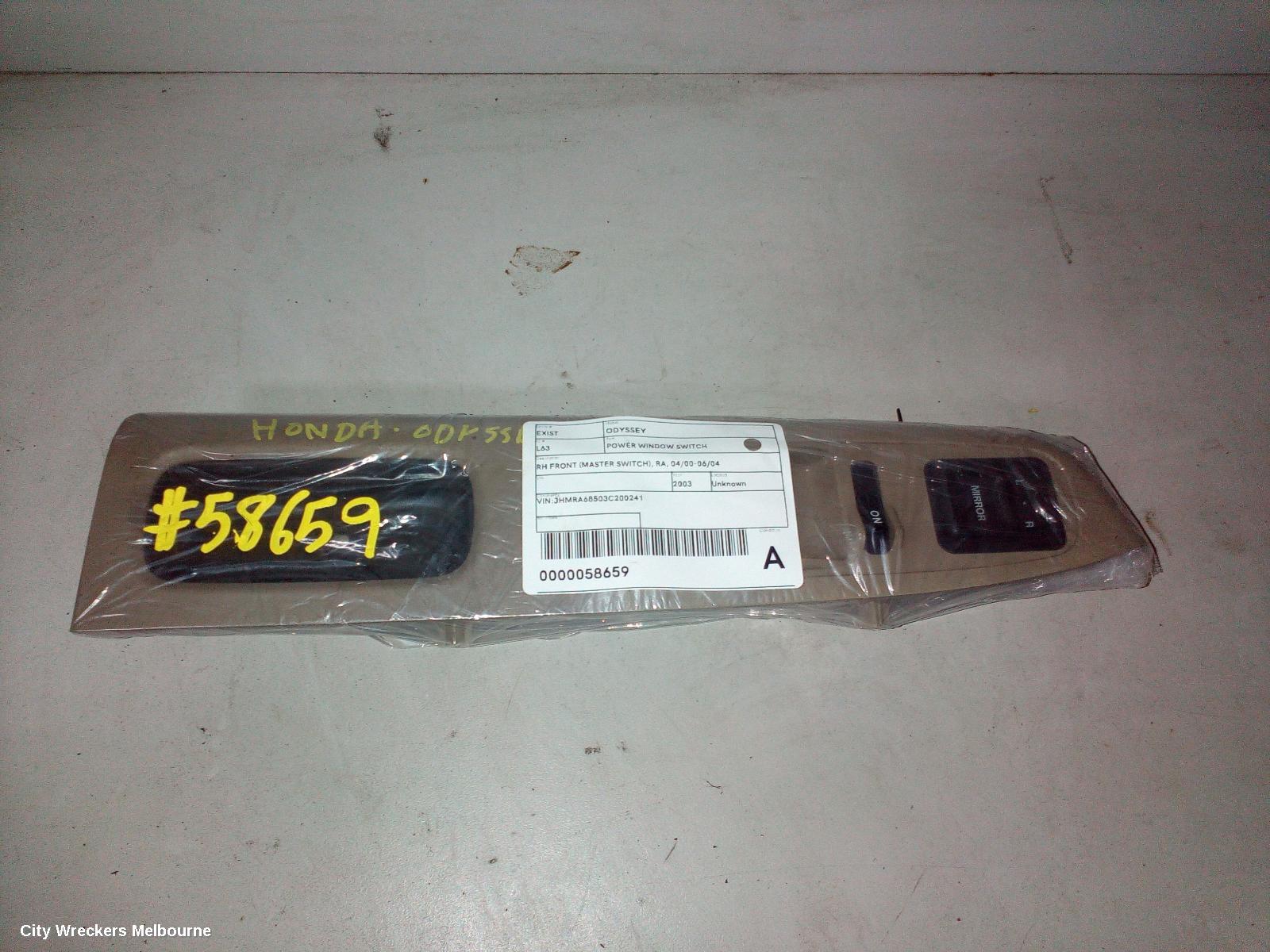 HONDA ODYSSEY PWR DR WIND SWITCH, RH FRONT (MASTER SWITCH), RA, 04/2000 - 06/2004 - Image 2