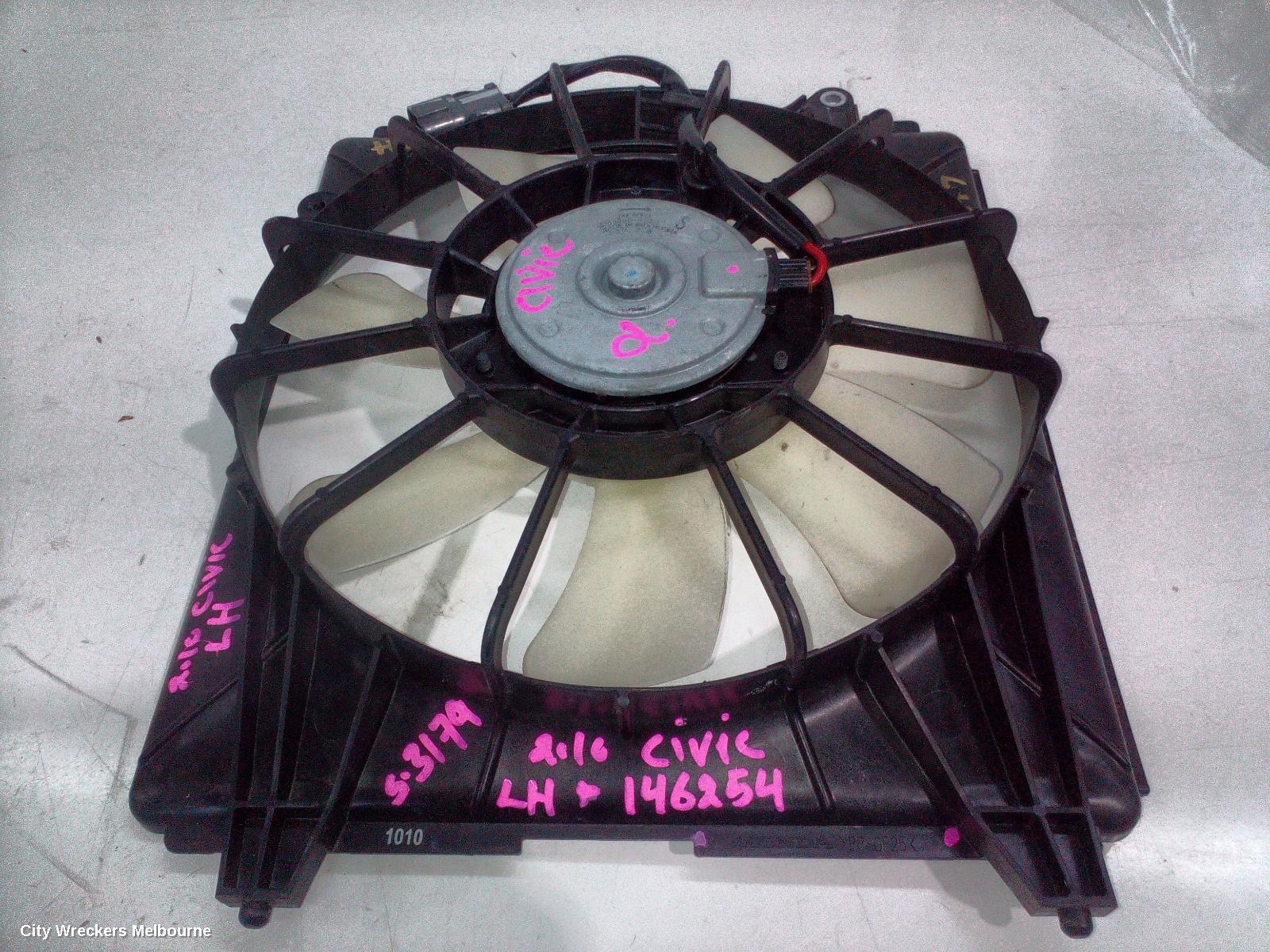 HONDA CIVIC FAN, FAN LH (PASSENGER SIDE), 2.0, K20Z2/K20Z4, 5 BLADES, 8TH GEN, 02/2006 - 12/2011 - Image 1