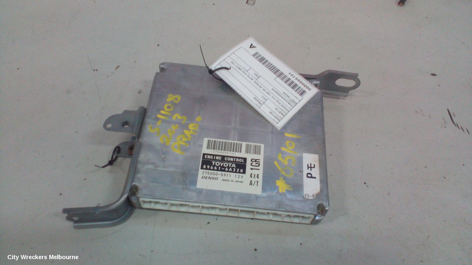 TOYOTA PRADO ECU, 120 SERIES, ENGINE ECU, 4.0, PETROL, 1GR-FE, AUTO (4SPD), P/N 896616A320, ECU ONLY, 01/2003 - 08/2004 - Image 2