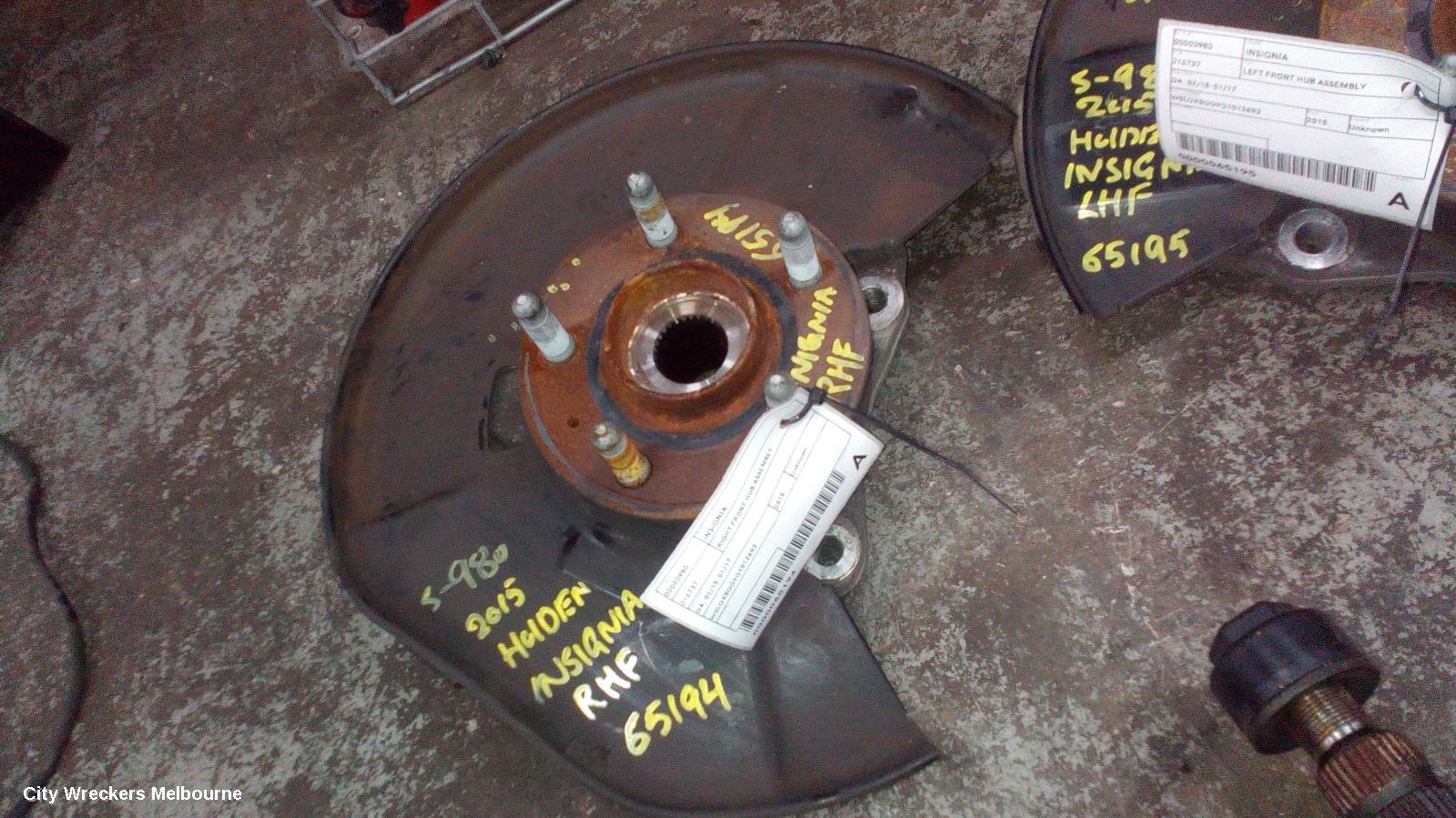 HOLDEN INSIGNIA RIGHT FRONT HUB ASSEMBLY, GA, 02/2015 - 01/2017 - Image 2