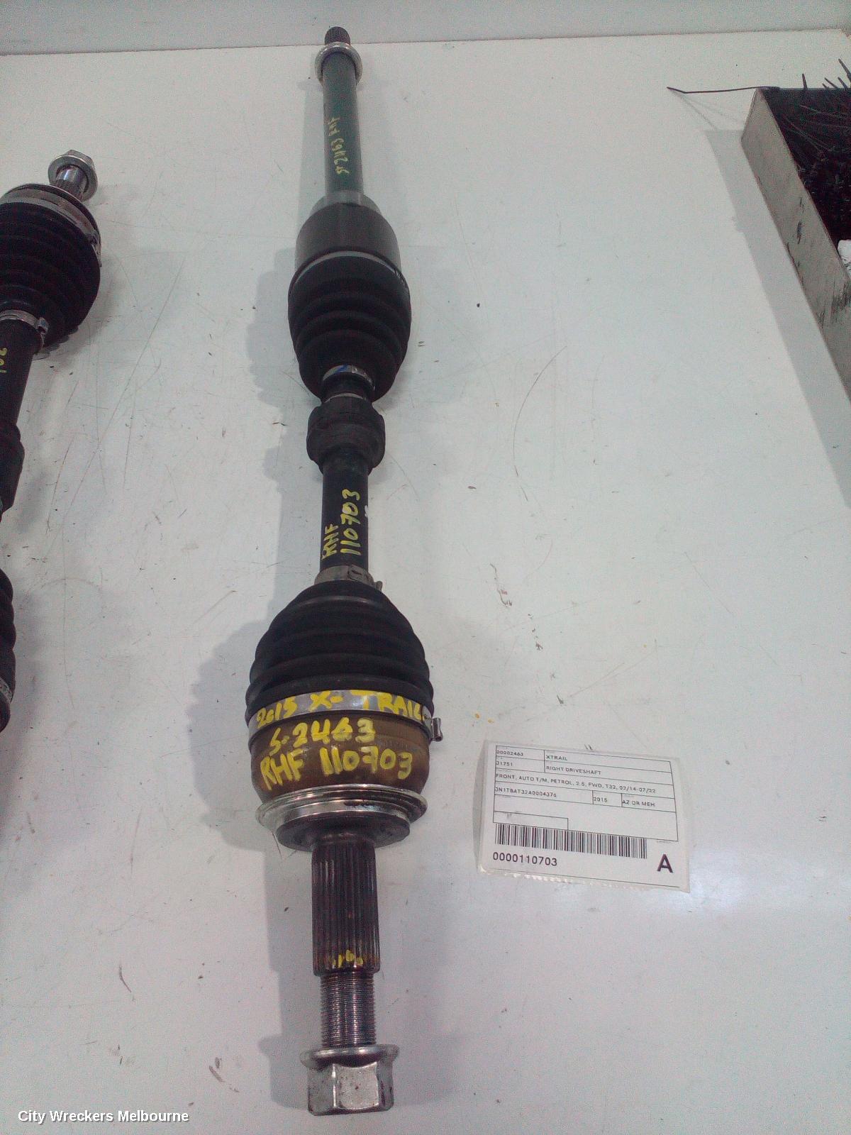 NISSAN XTRAIL RIGHT DRIVESHAFT, FRONT, AUTO T/M, PETROL, 2.5, FWD, T32, 02/2014 - 07/2022 - Image 2