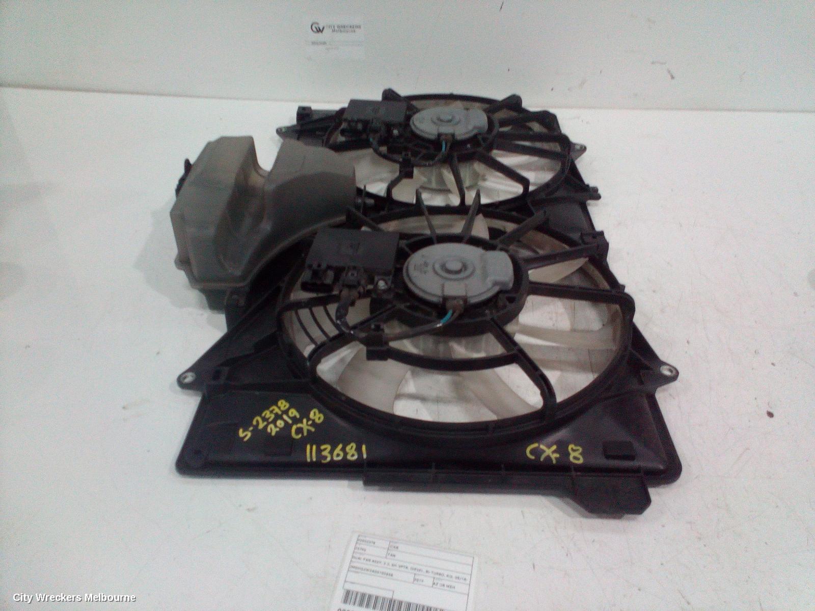 MAZDA CX8 FAN, DUAL FAN ASSY, 2.2, SH-VPTR, DIESEL, BI-TURBO, KG, 05/2018 ONWARDS - Image 1