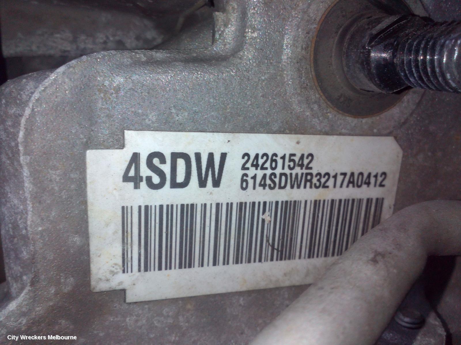 HOLDEN TRAX TRANS/GEARBOX, AUTO, PETROL, 1.8, 4SDW TAG, TJ SERIES, 08/2013 - 09/2016 - Image 3