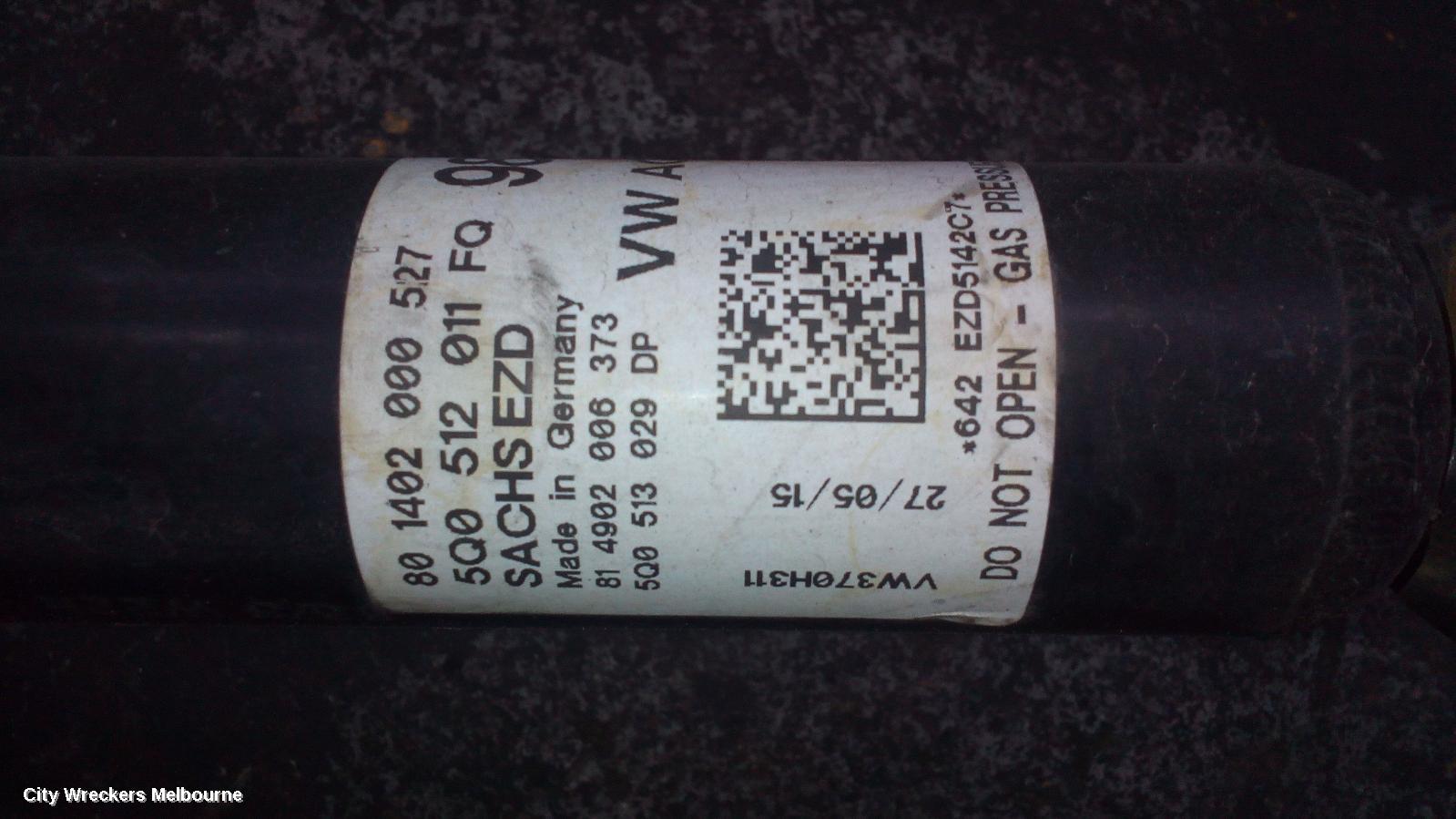VOLKSWAGEN GOLF LEFT REAR STRUT, ***USE SHOCK ABSORBER PART TYPE*** - Image 1