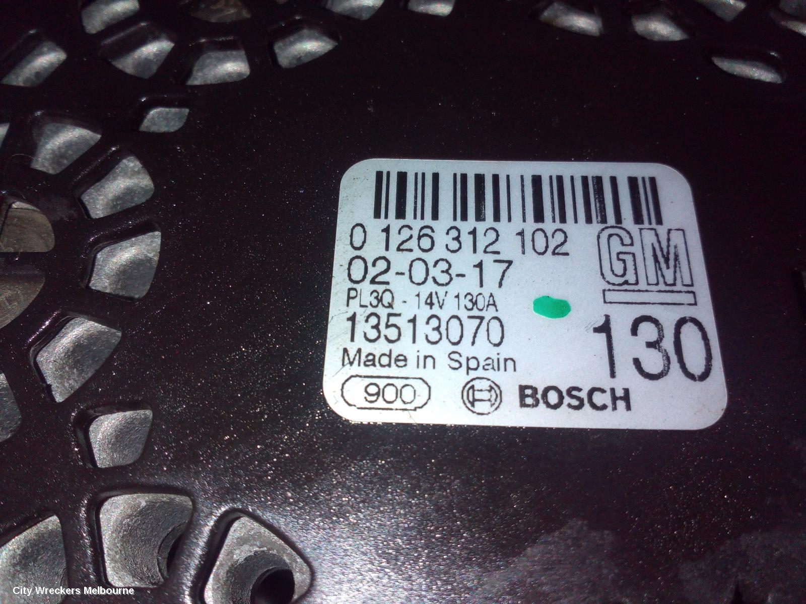 HOLDEN ASTRA ALTERNATOR, PETROL, 1.4, TURBO, BK-BL, 09/2016 - 12/2020 - Image 2